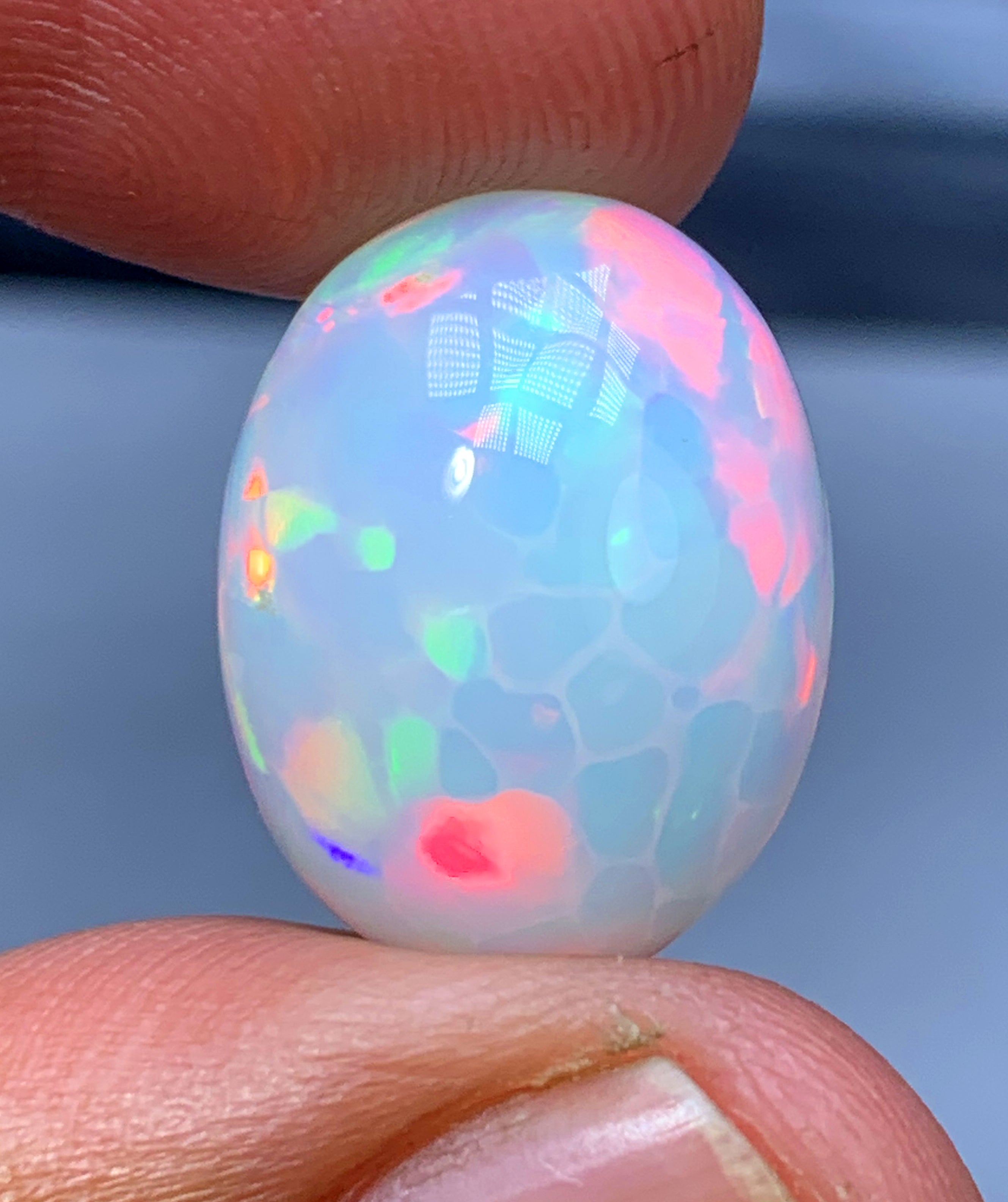 Full Fire Honeycomb Opal Cabochon, Ethiopian Earth Mined Welo Opal Cabochon - 10.05 carat