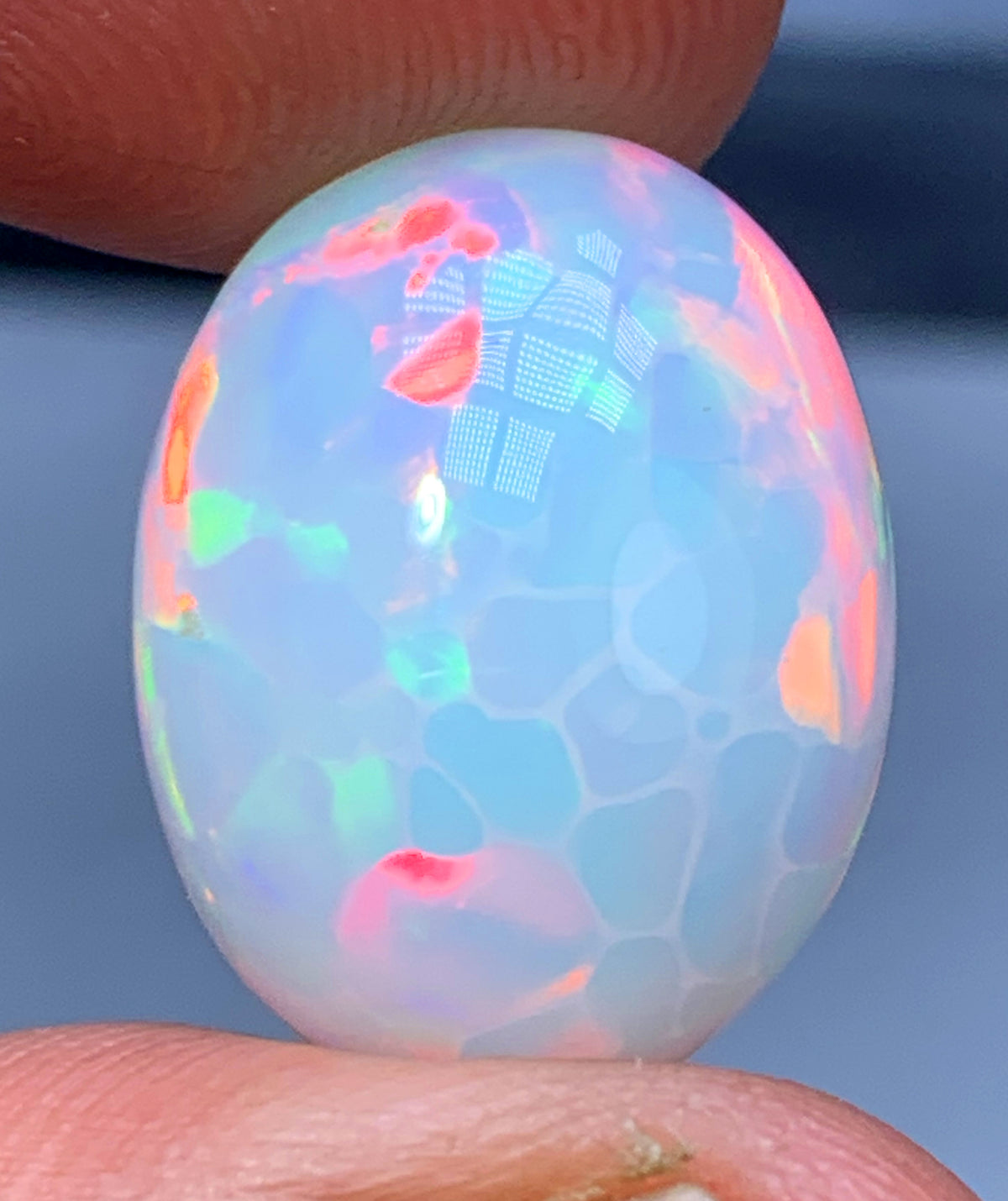 Full Fire Honeycomb Opal Cabochon, Ethiopian Earth Mined Welo Opal Cabochon - 10.05 carat