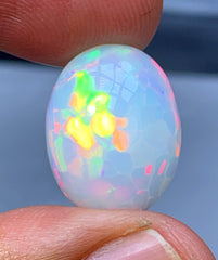 Full Fire Honeycomb Opal Cabochon, Ethiopian Earth Mined Welo Opal Cabochon - 10.05 carat