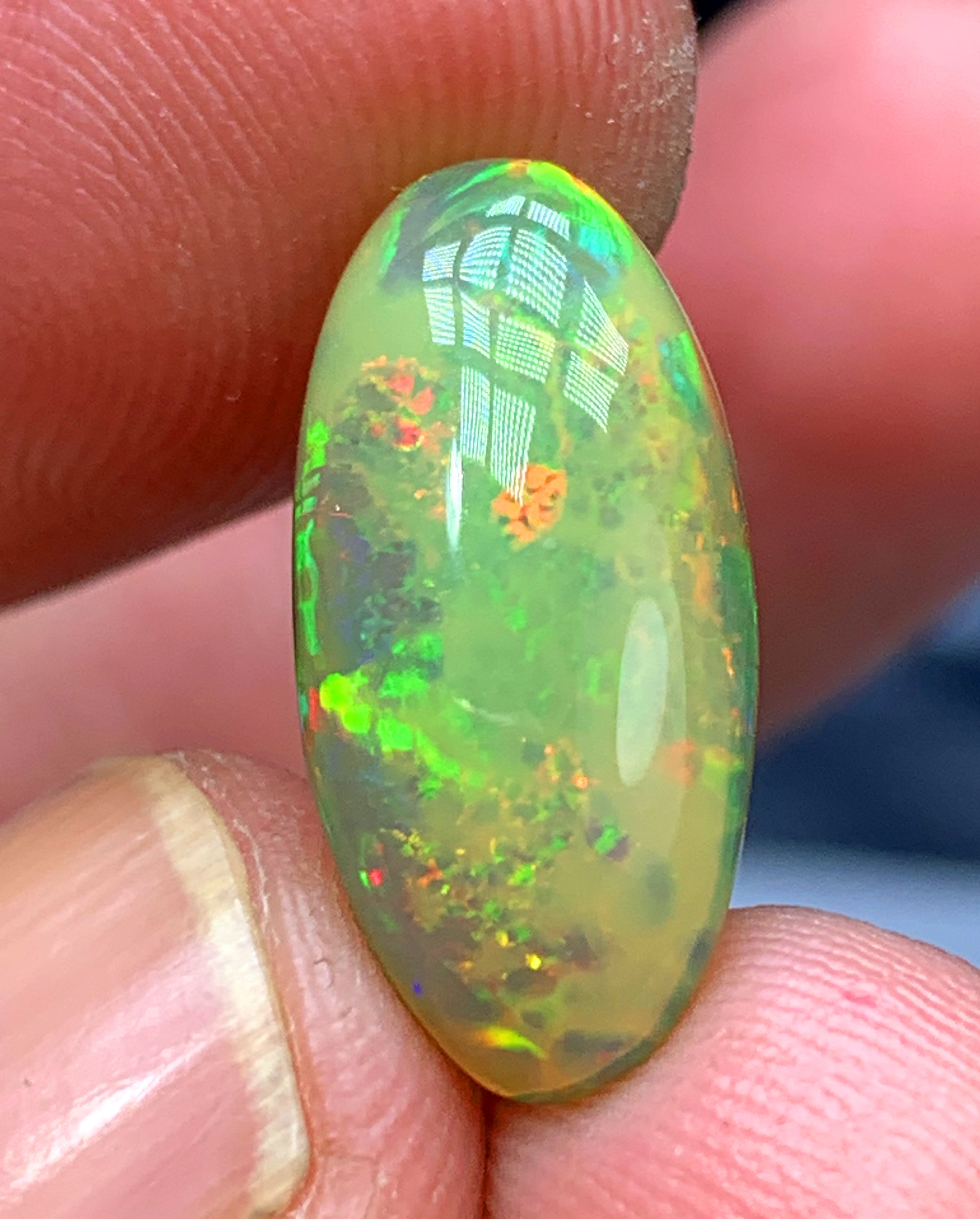 Full Fire Opal Cabochon, Ethiopian Earth Mined Opal Cabochon, Natural Opal Ring, Opal Gemstone, Jewelry Making - 4.35 CT