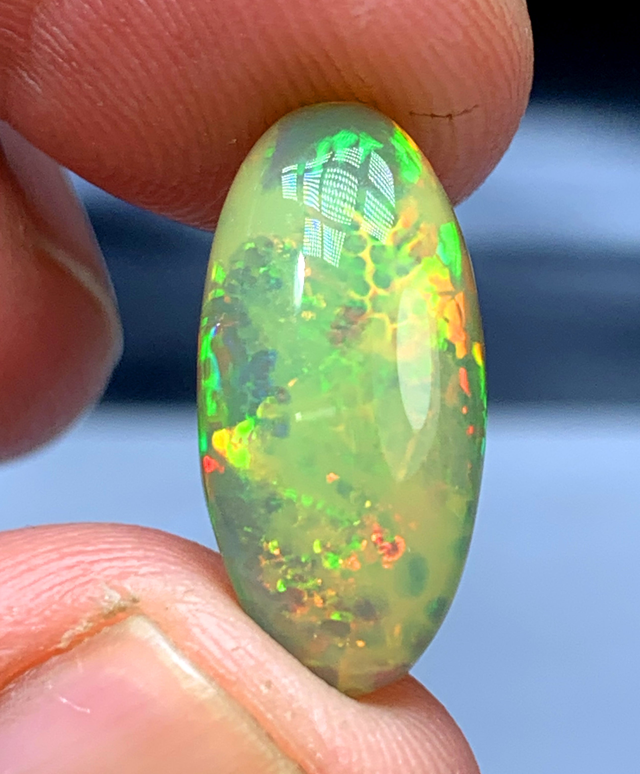 Full Fire Opal Cabochon, Ethiopian Earth Mined Opal Cabochon, Natural Opal Ring, Opal Gemstone, Jewelry Making - 4.35 CT