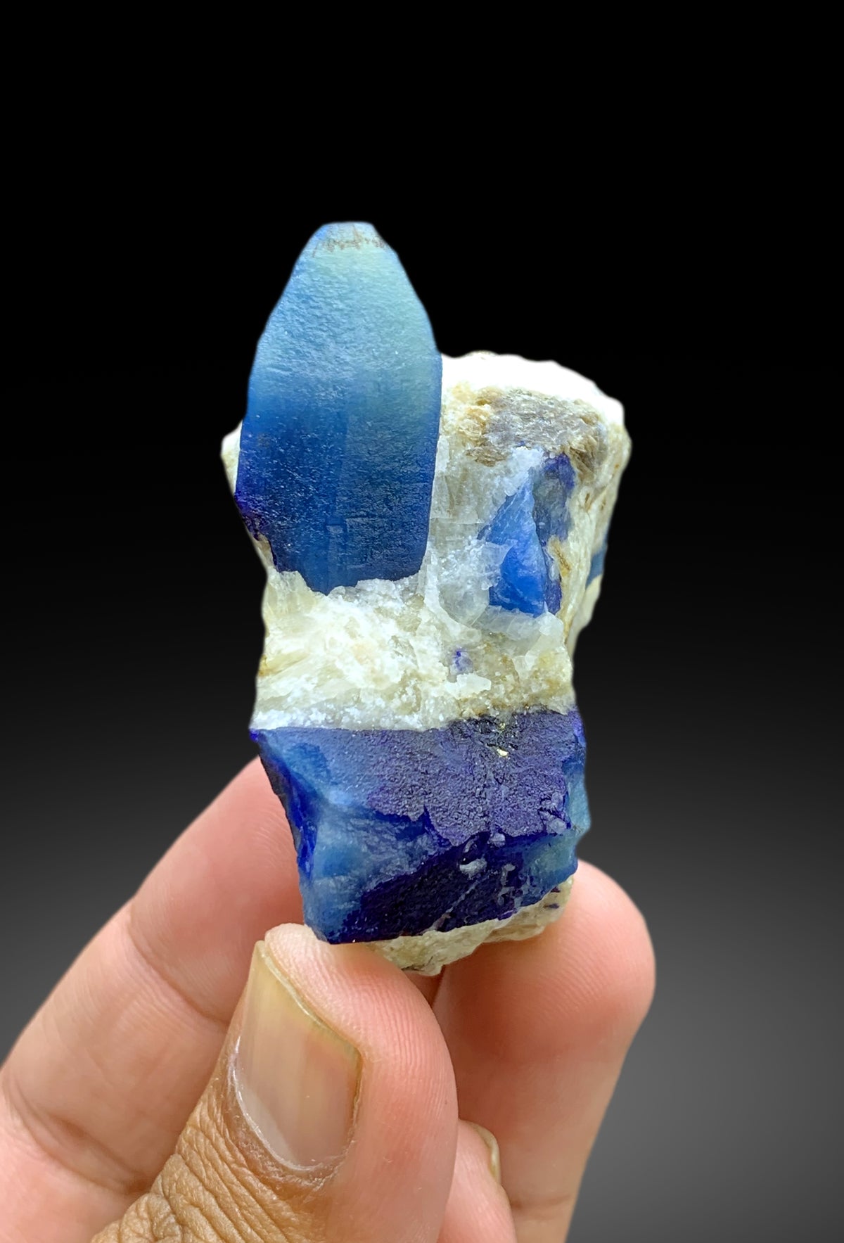 Fluorescent Blue Afghanite with Pyrite on Matrix from Afghanistan, 103 gram