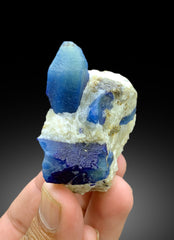 Fluorescent Blue Afghanite with Pyrite on Matrix from Afghanistan, 103 gram