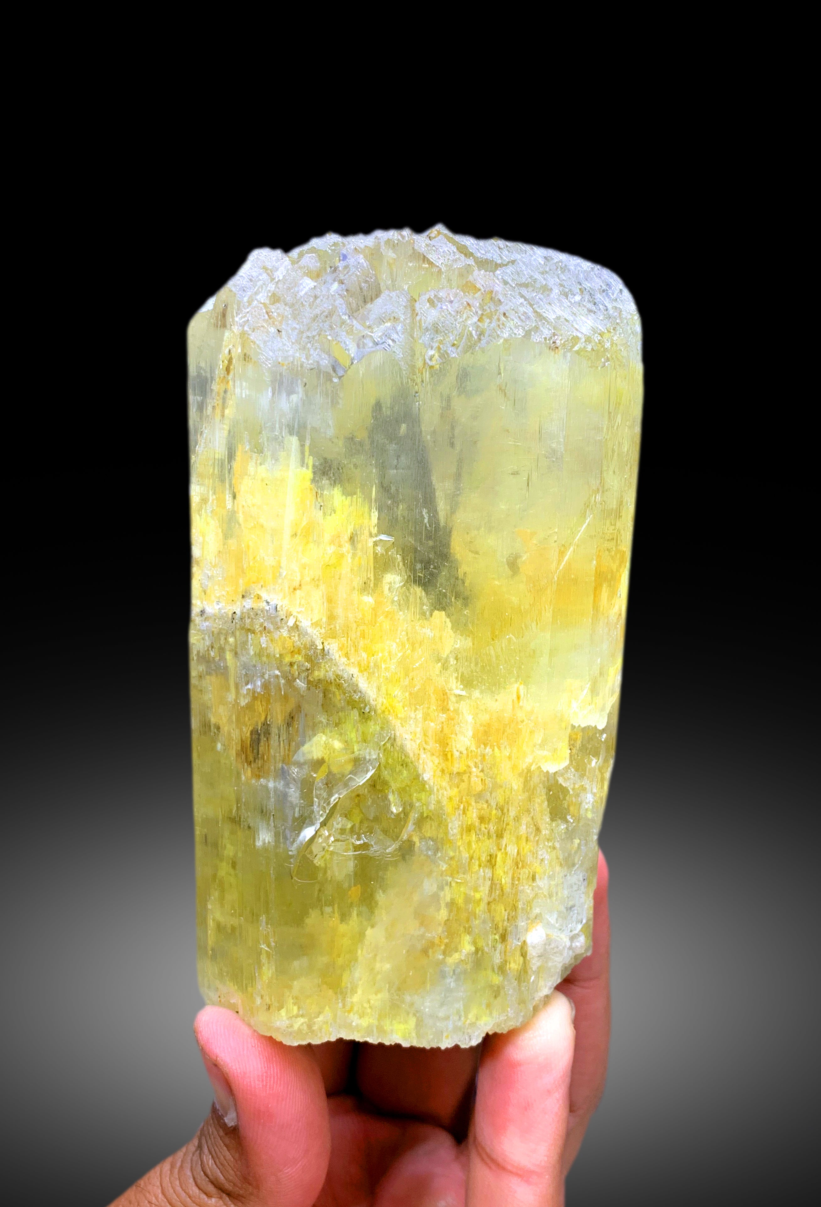 Yellow Color Triphane Kunzite Crystal from Afghanistan - 708 gram