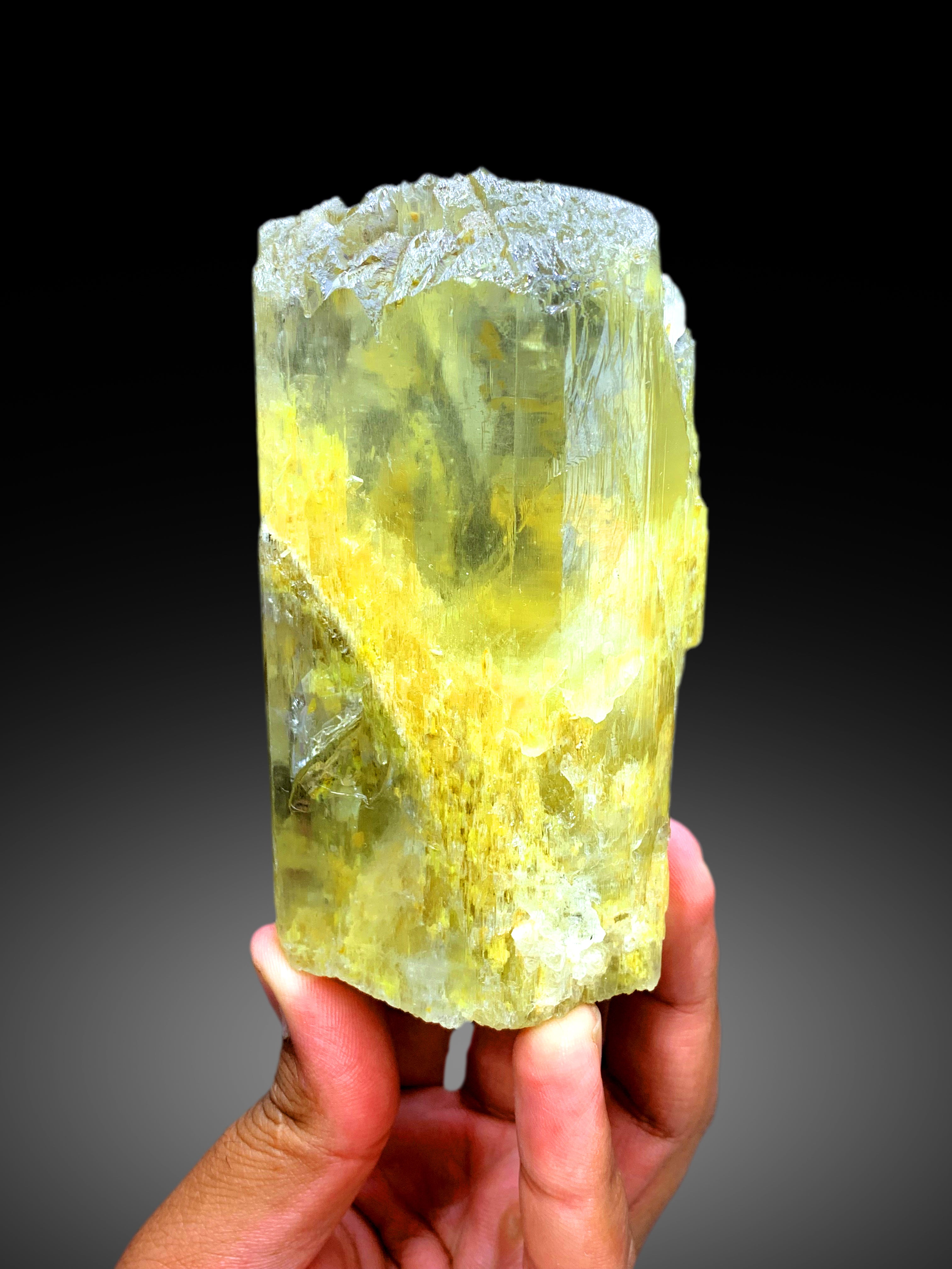 Yellow Color Triphane Kunzite Crystal from Afghanistan - 708 gram