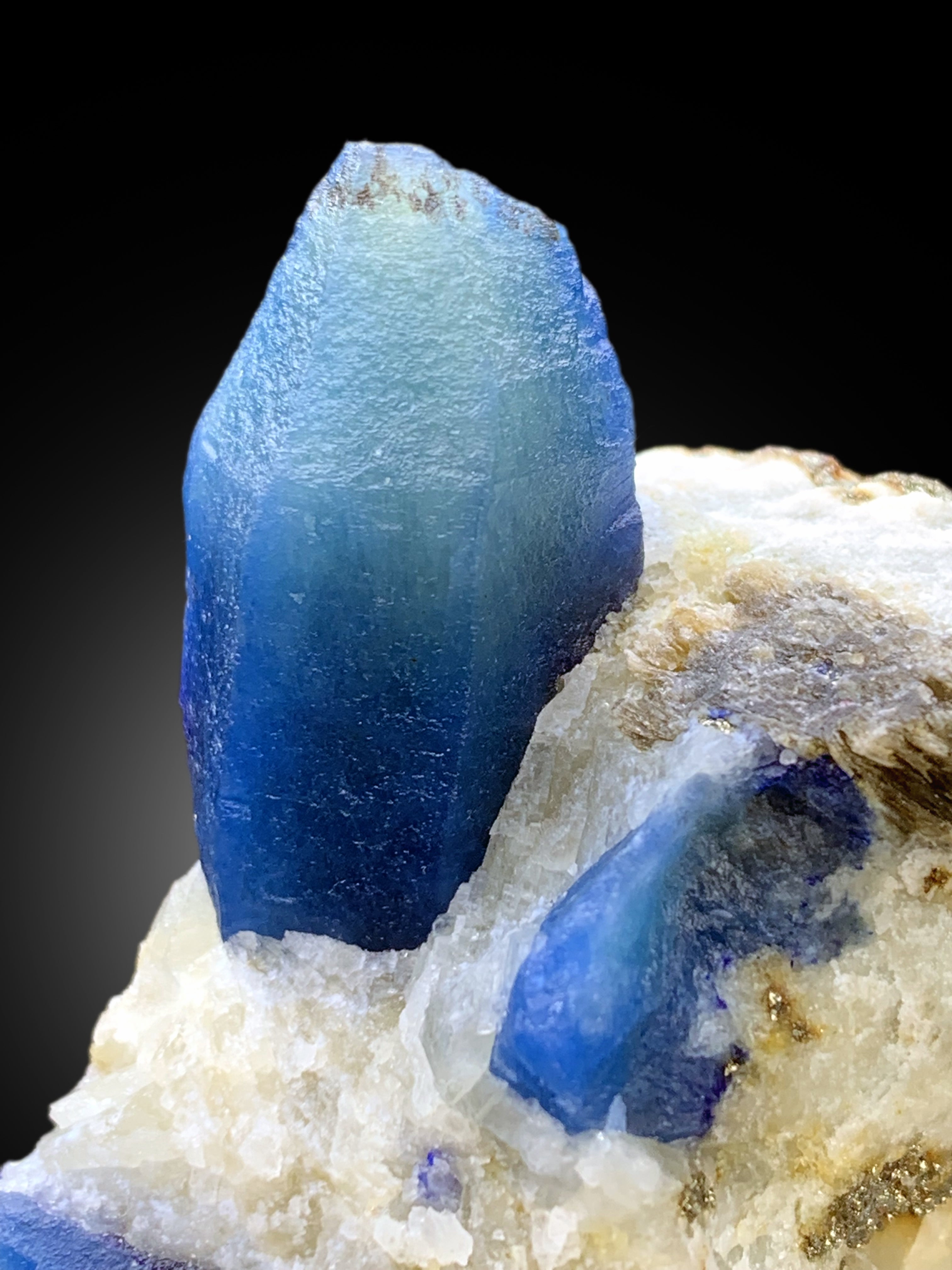 Fluorescent Blue Afghanite with Pyrite on Matrix from Afghanistan, 103 gram