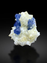 Blue Celestine Crystals on Calcite from Afghanistan - 187 gram