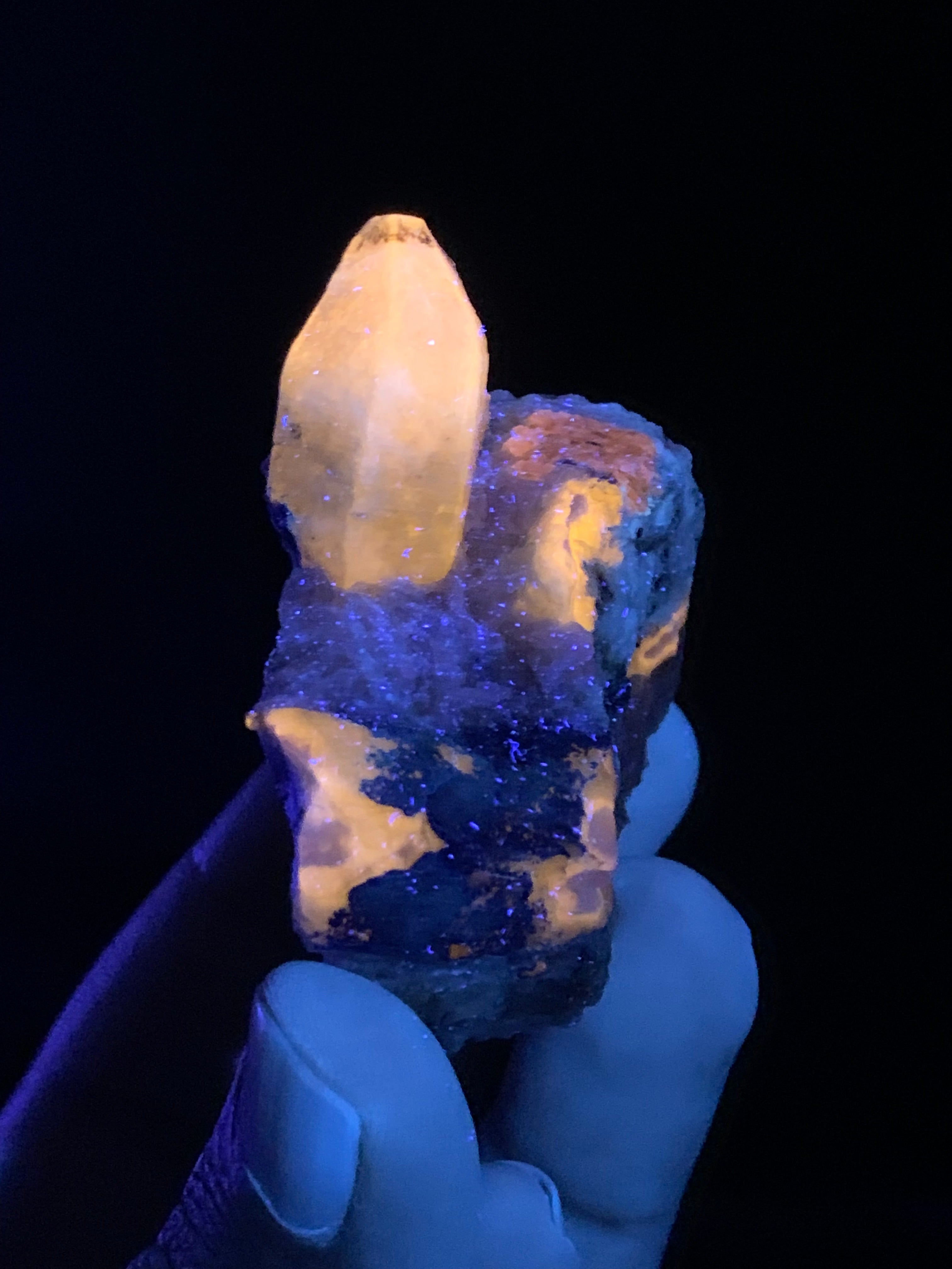 Fluorescent Blue Afghanite with Pyrite on Matrix from Afghanistan, 103 gram