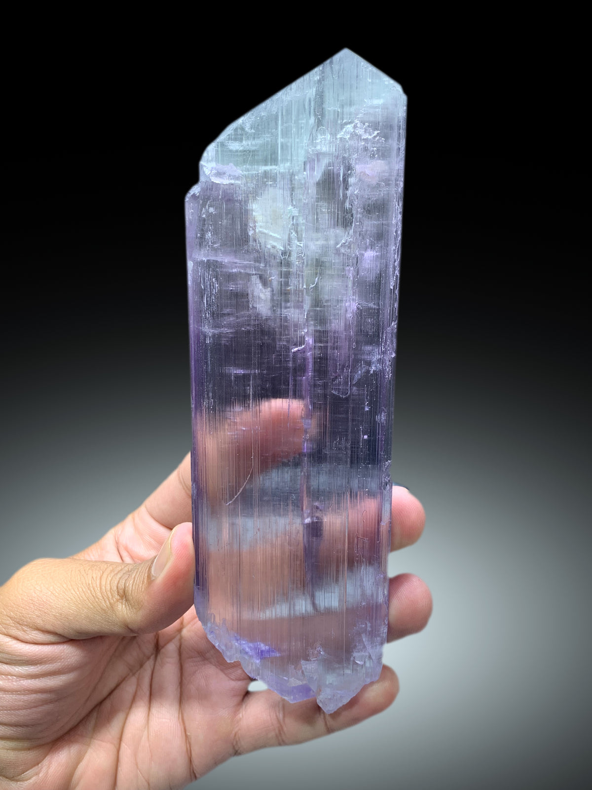 Bicolour Spodumene var Kunzite Crystal from Afghanistan , 328 gram