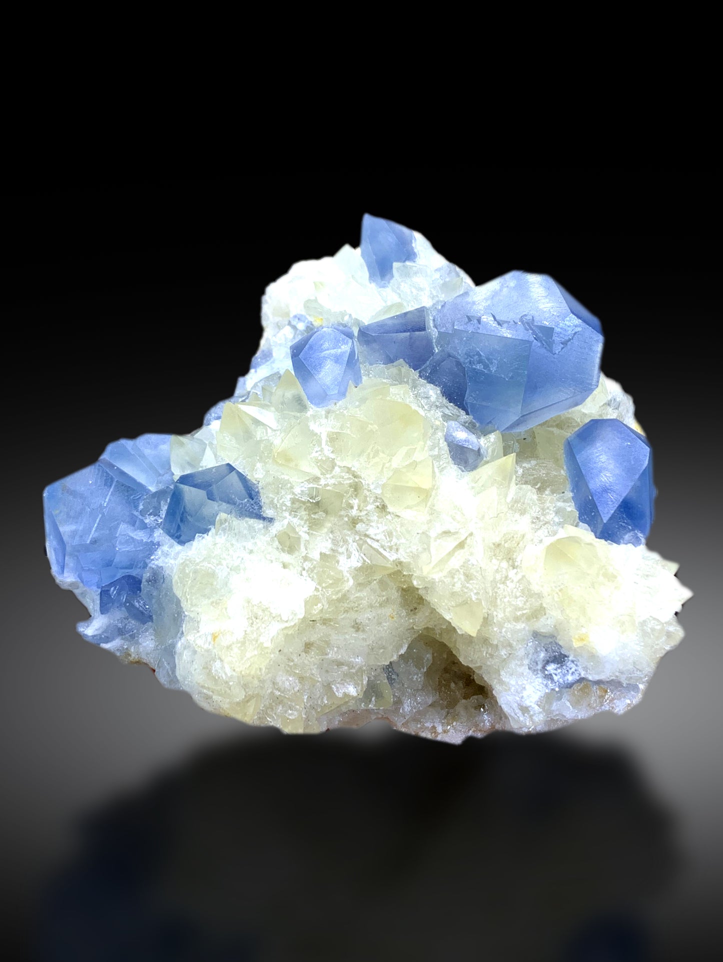 Blue Celestine Crystals on Calcite from Afghanistan - 220 gram