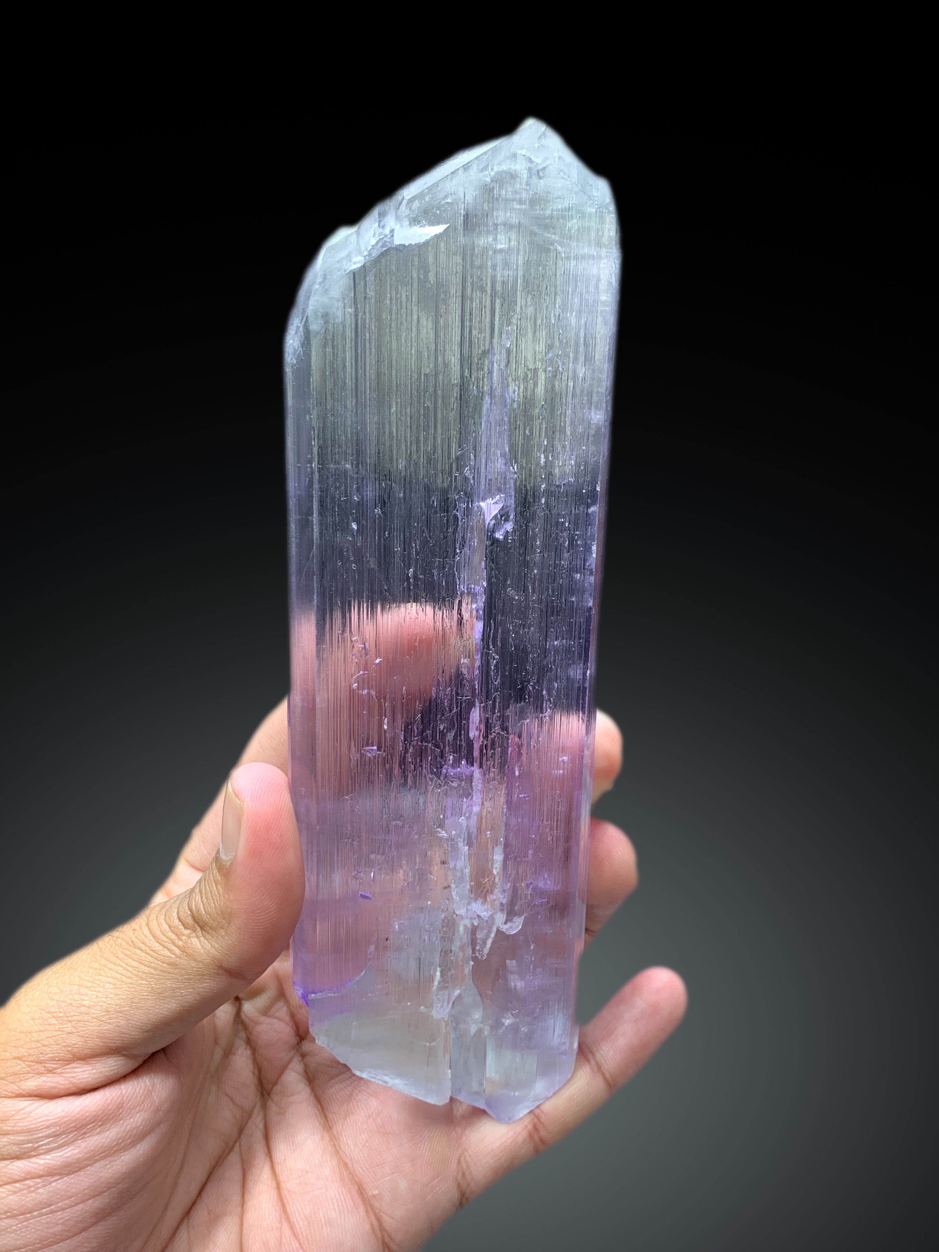 Bicolour Spodumene var Kunzite Crystal from Afghanistan , 328 gram