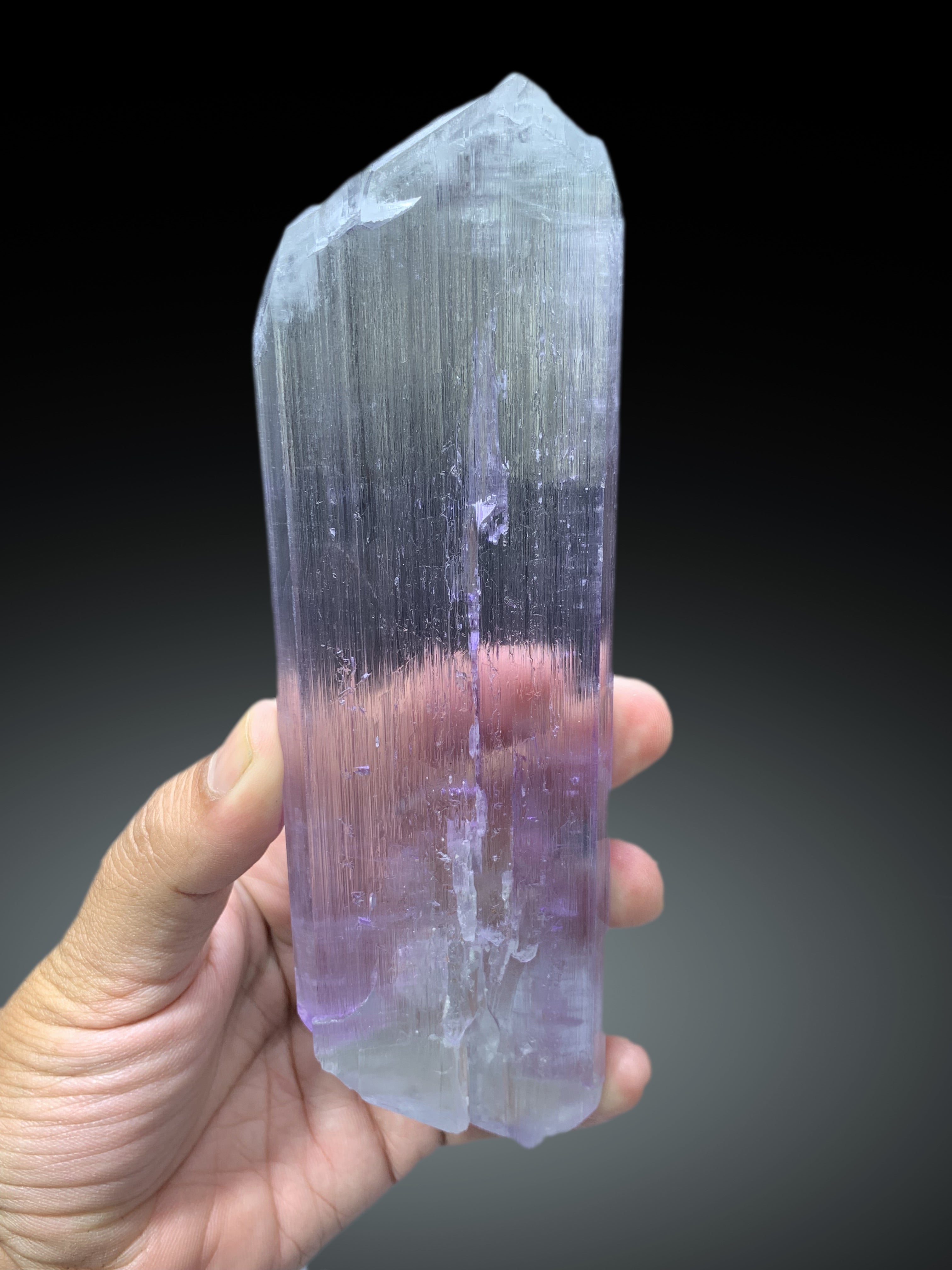 Bicolour Spodumene var Kunzite Crystal from Afghanistan , 328 gram