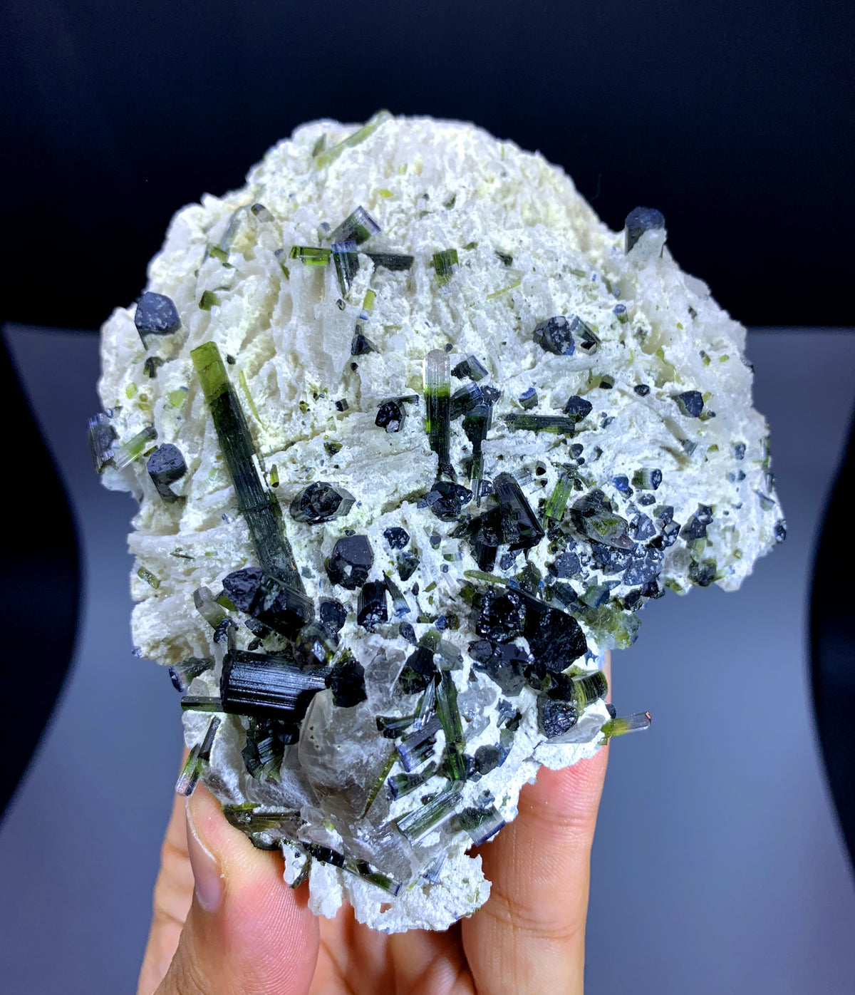 Bicolor Tourmaline Cluster on Albite from Afghanistan - 259 gram