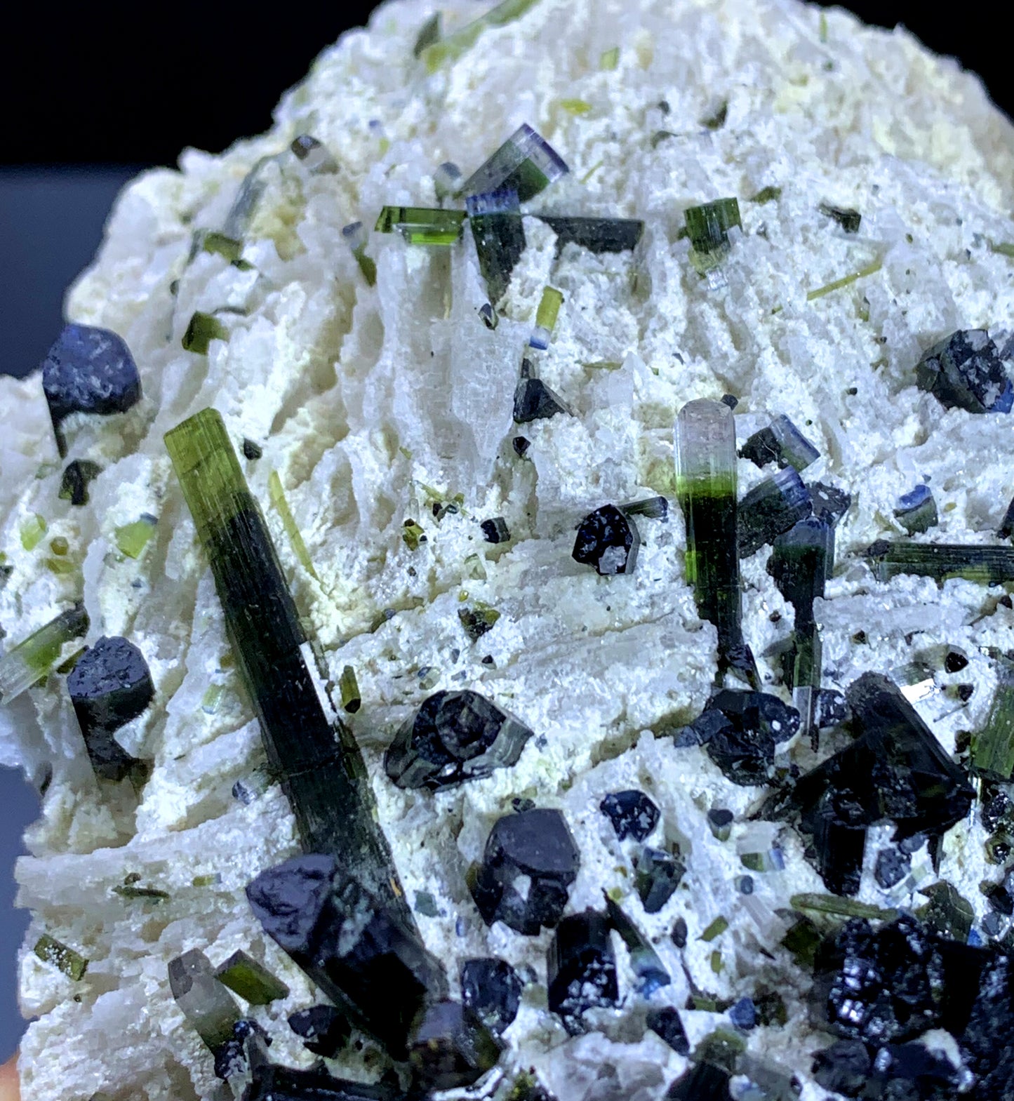 Bicolor Tourmaline Cluster on Albite from Afghanistan - 259 gram