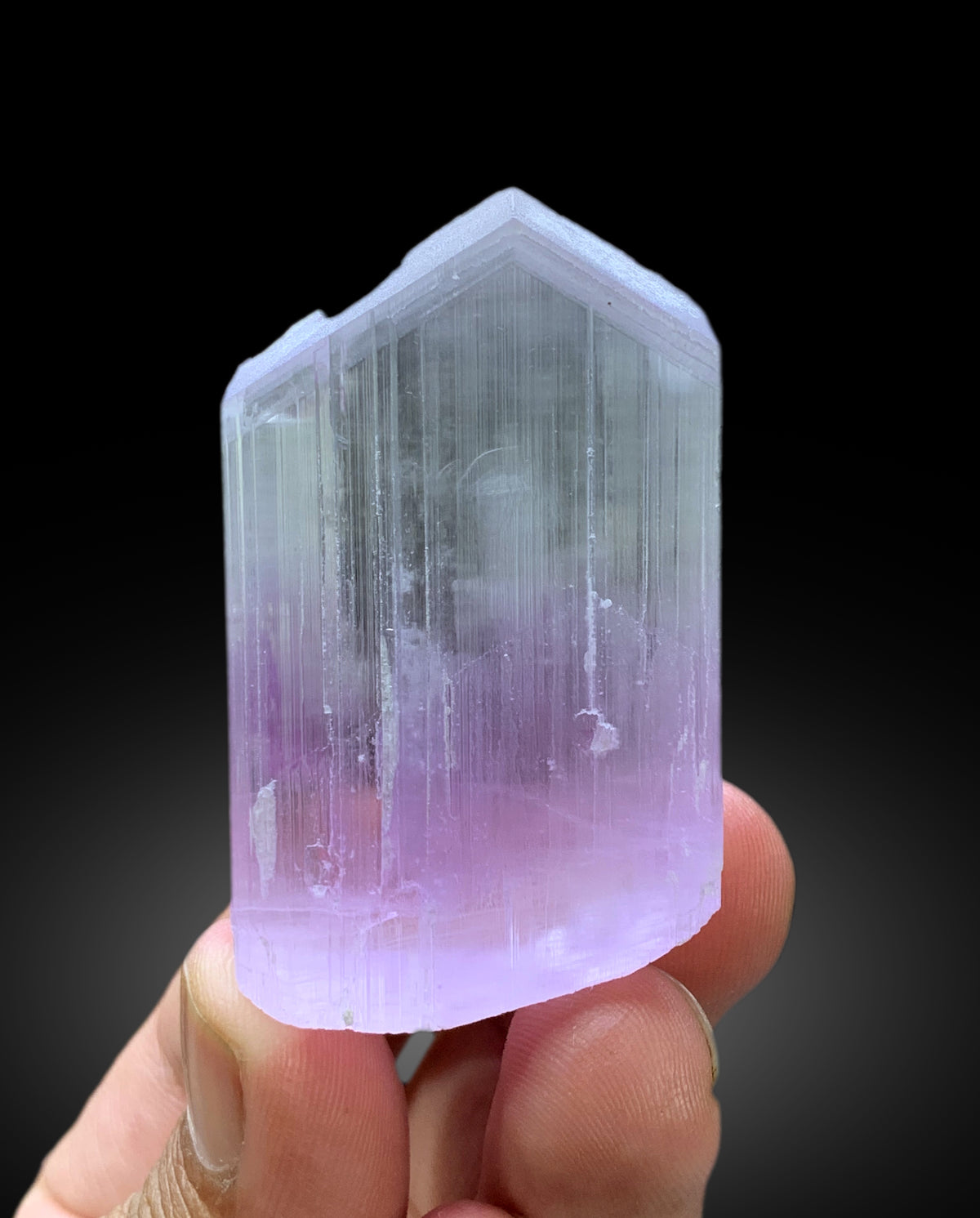 V Shape Terminated Bicolor Kunzite Crystal from Nuristan Afghanistan - 82 gram