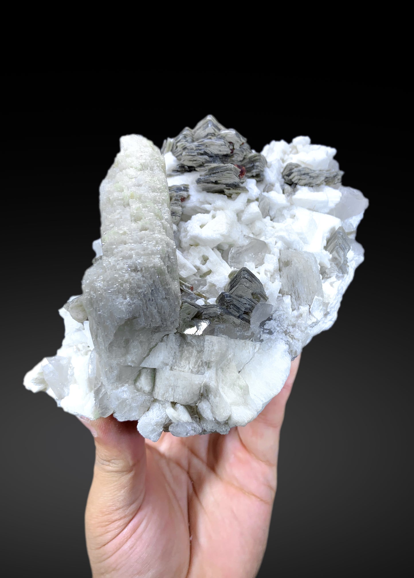 Red Garnet on Star Mica, Quartz and Feldspar, Garnet Specimen from Pakistan - 835 gram