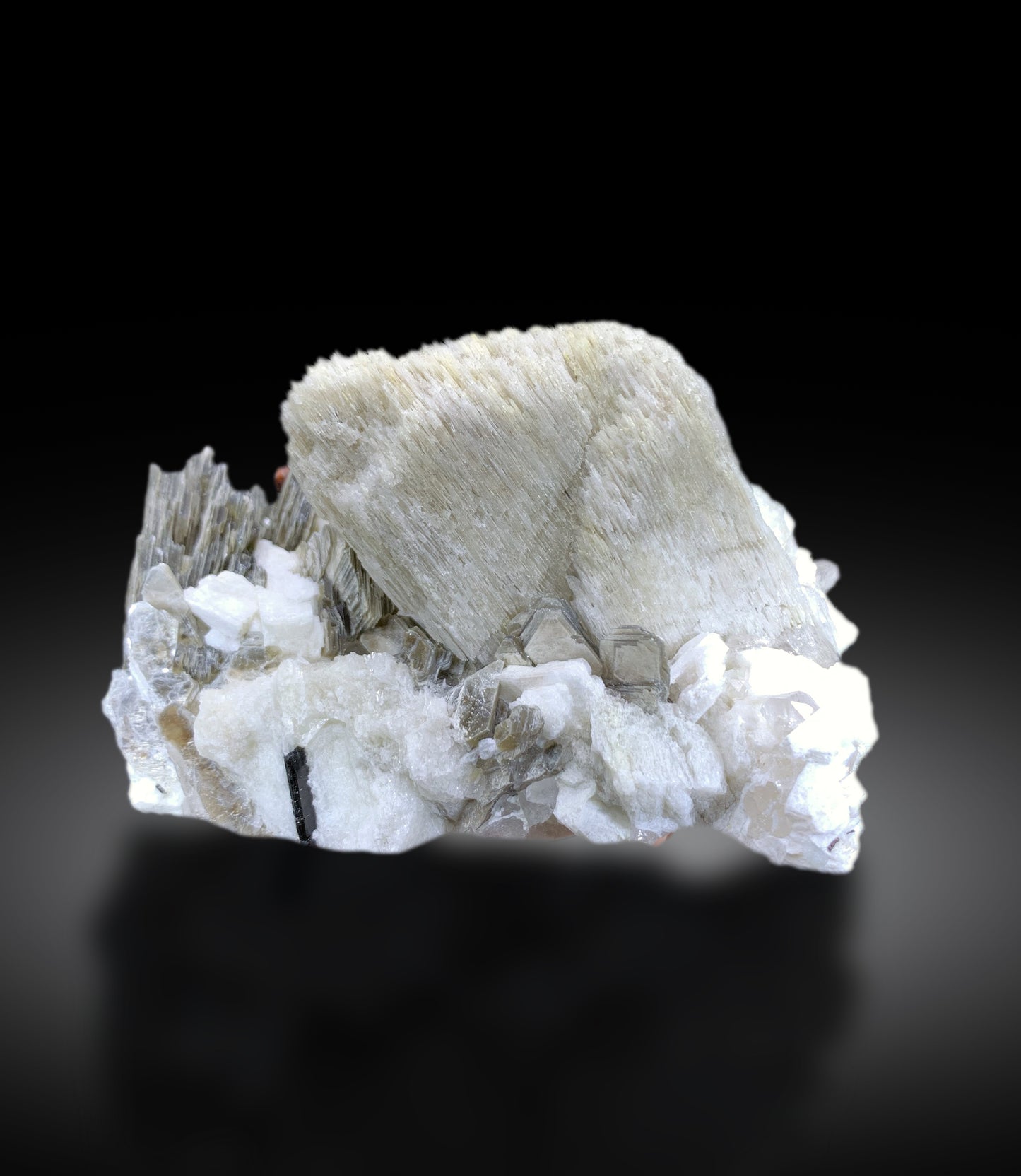 Red Garnet on Star Mica, Quartz and Feldspar, Garnet Specimen from Pakistan - 835 gram