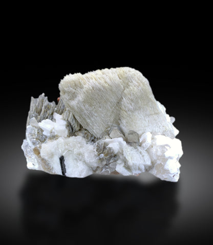 Red Garnet on Star Mica, Quartz and Feldspar, Garnet Specimen from Pakistan - 835 gram