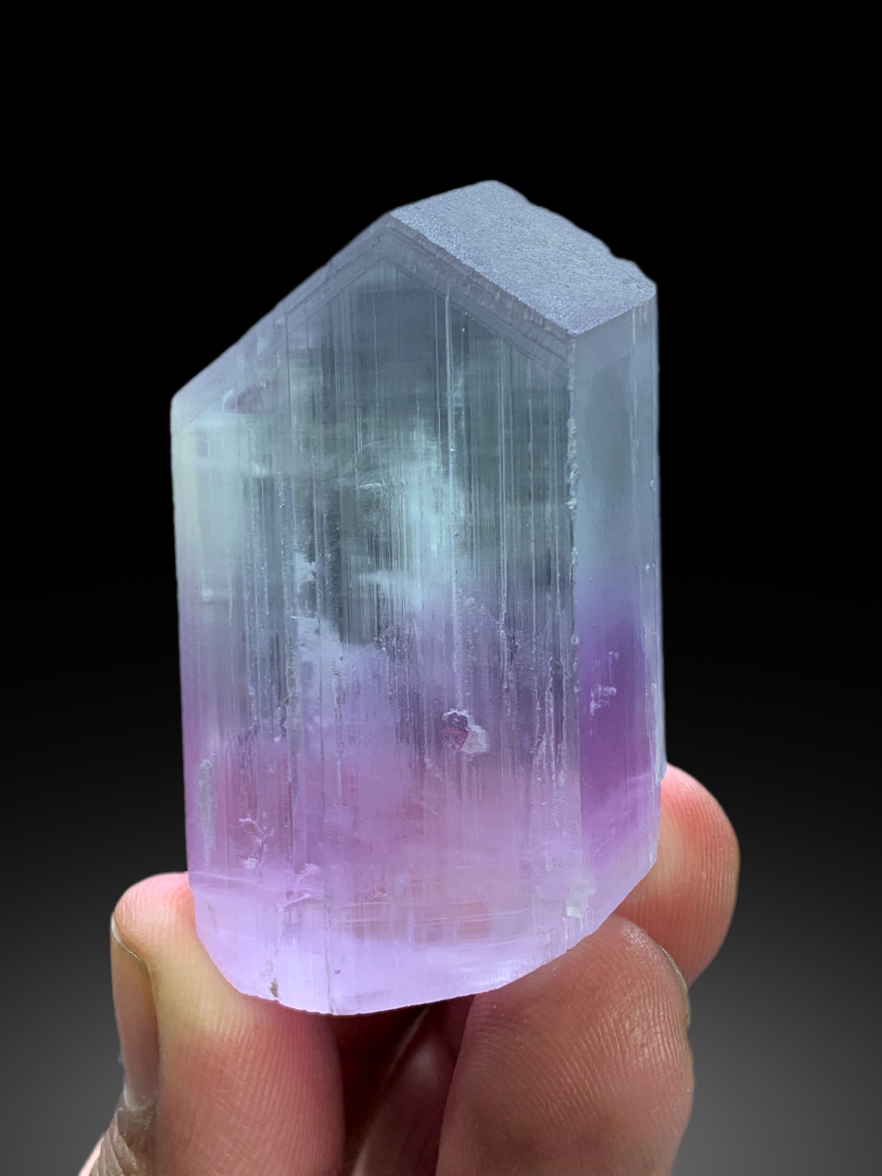 V Shape Terminated Bicolor Kunzite Crystal from Nuristan Afghanistan - 82 gram