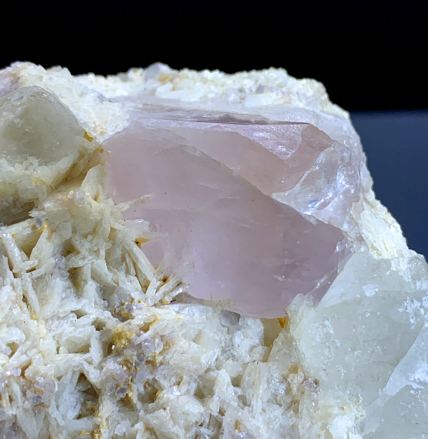 Pink Morganite with Quartz on Albite from Afghanistan - 697 gram