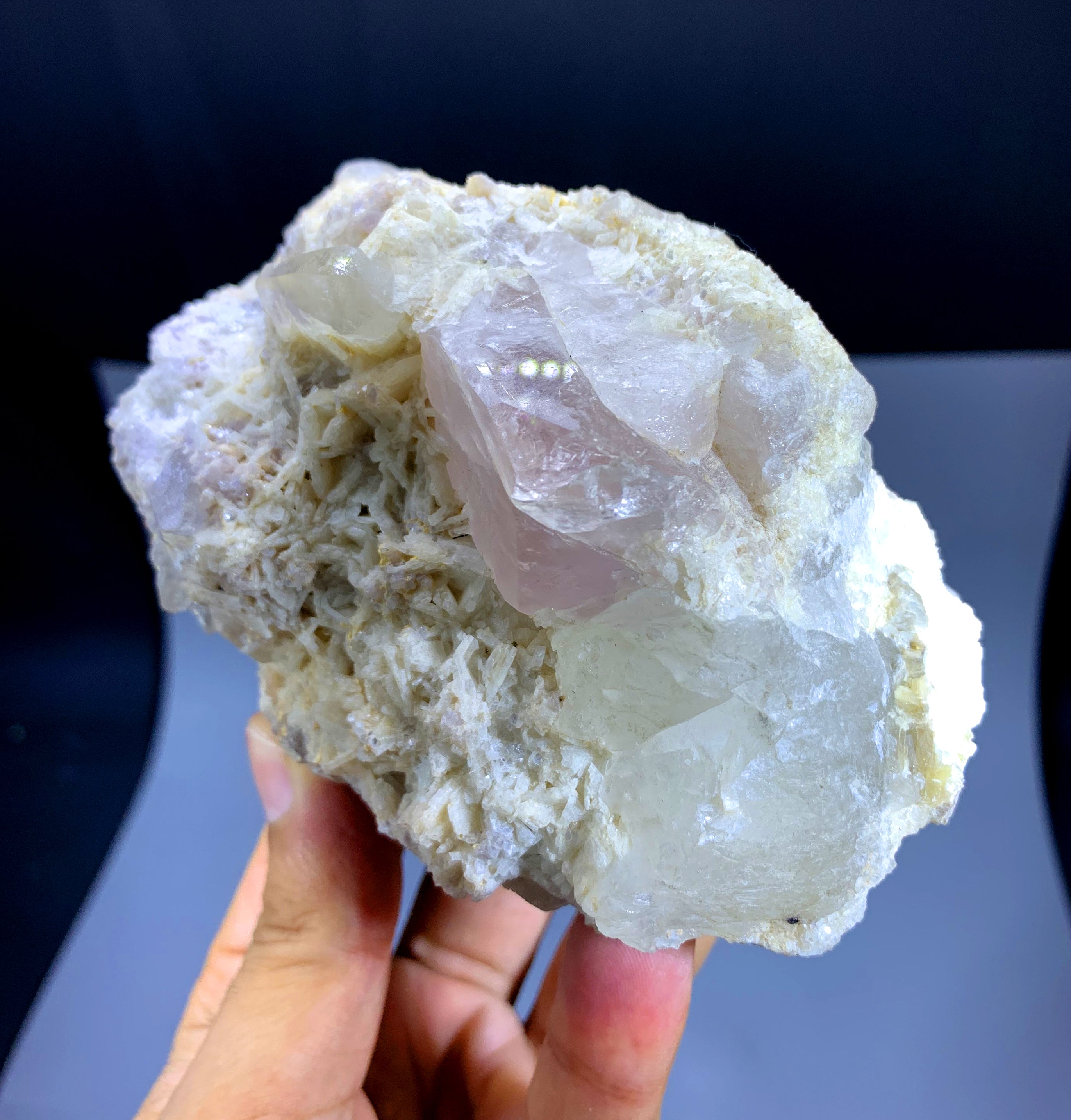 Pink Morganite with Quartz on Albite from Afghanistan - 697 gram