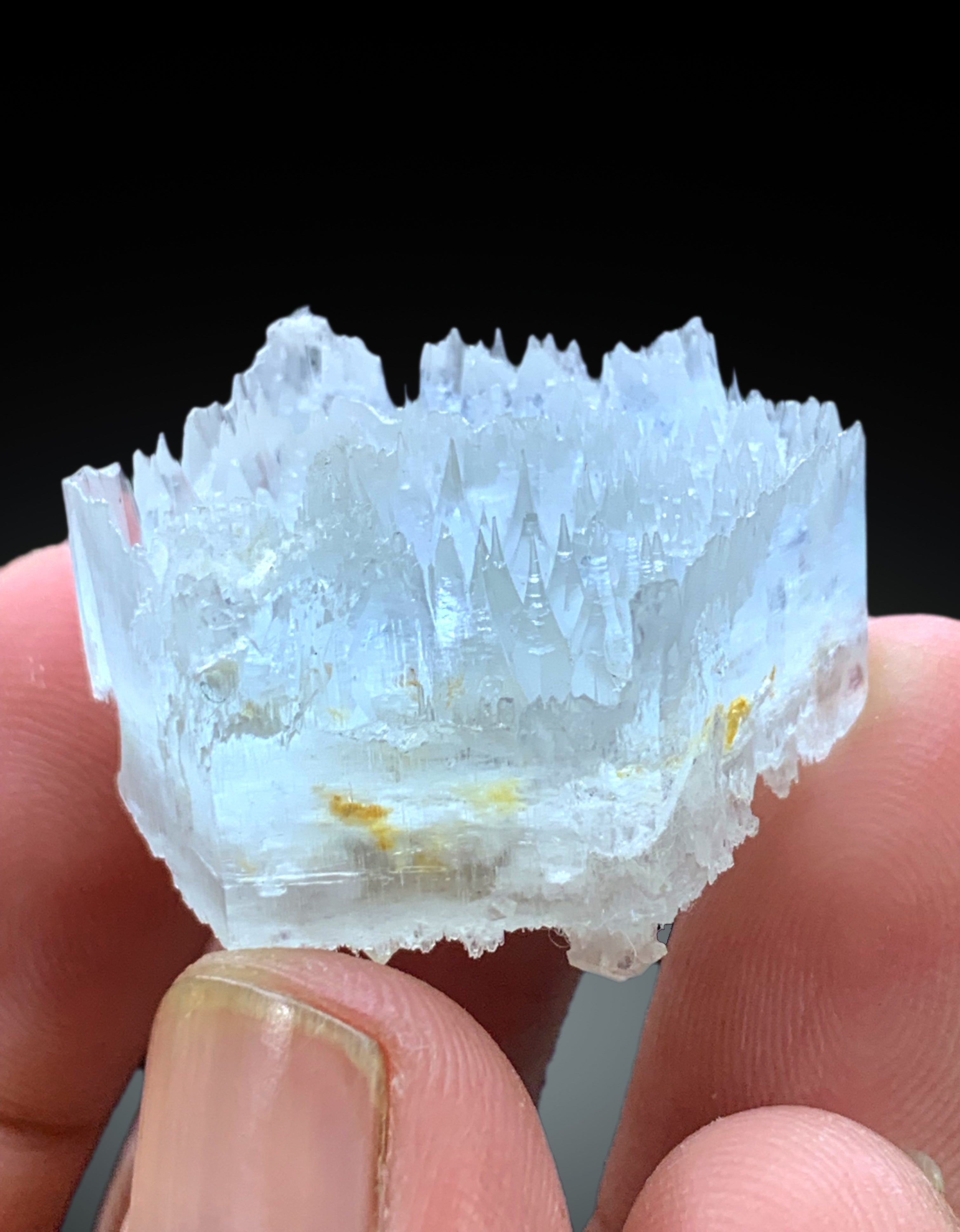 Etched Sky Blue Aquamarine with Herderite from Pakistan - 77.95 carats