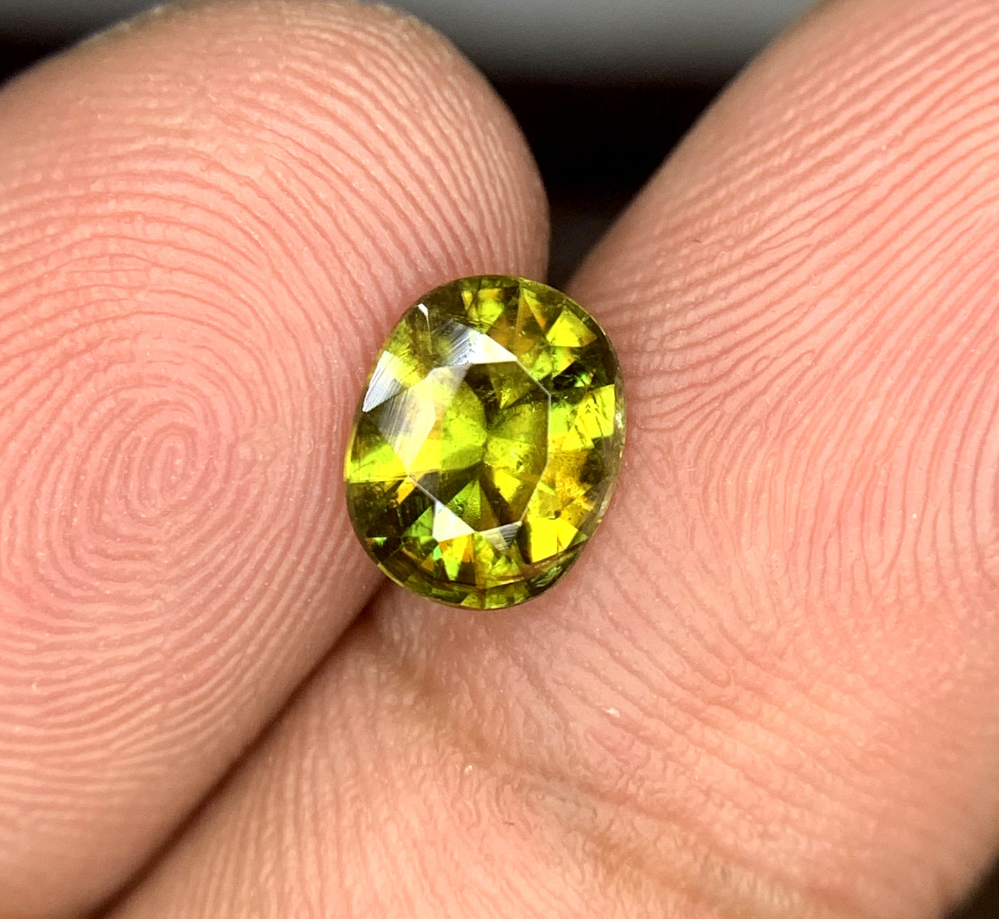 Full Fire Titanite Sphene Gemstone, Oval Cut Faceted Sphene Cut Stone, Sphene Gemstone for Ring, Loose Gemstones - 1.10 CT