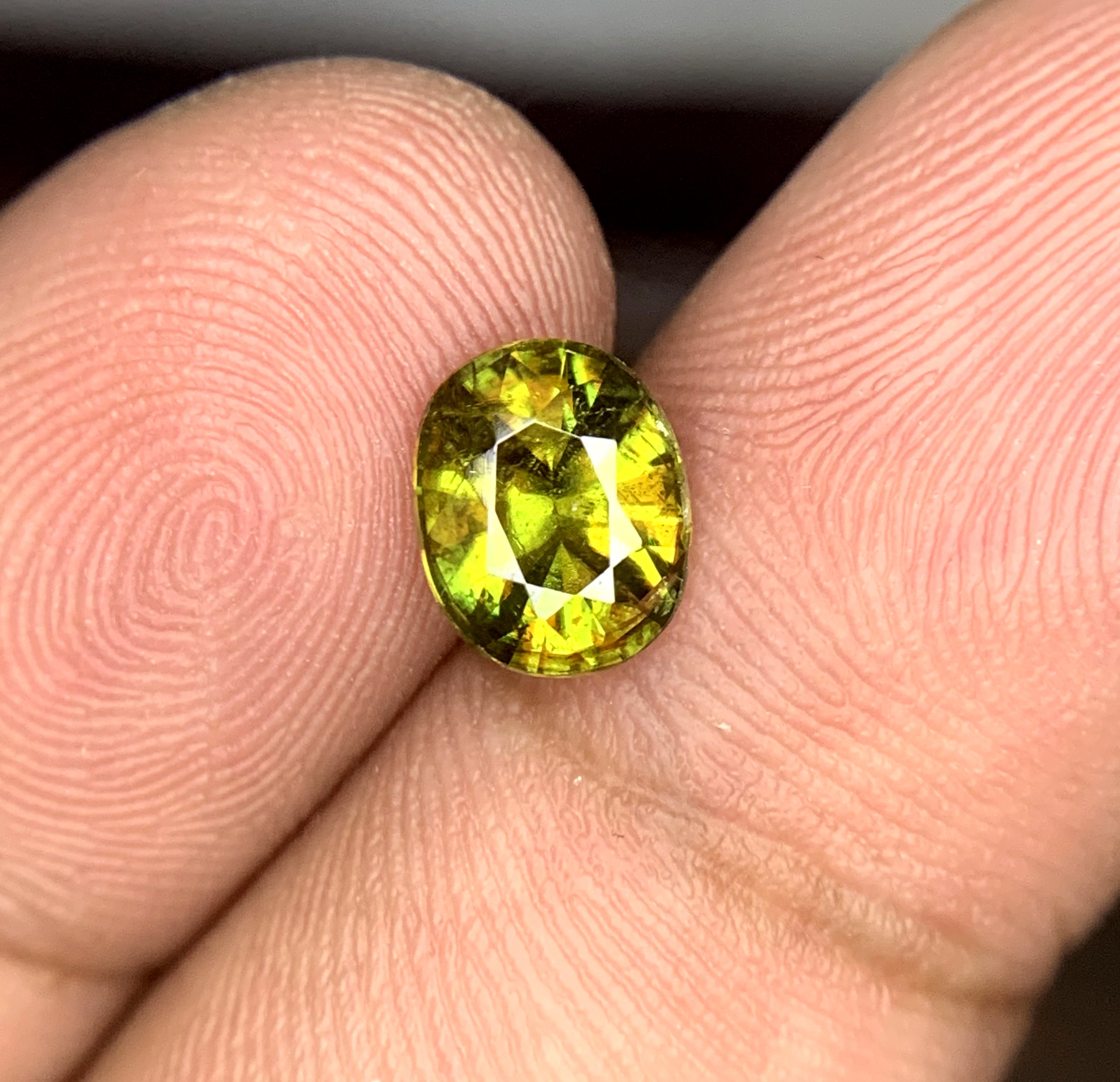 Full Fire Titanite Sphene Gemstone, Oval Cut Faceted Sphene Cut Stone, Sphene Gemstone for Ring, Loose Gemstones - 1.10 CT