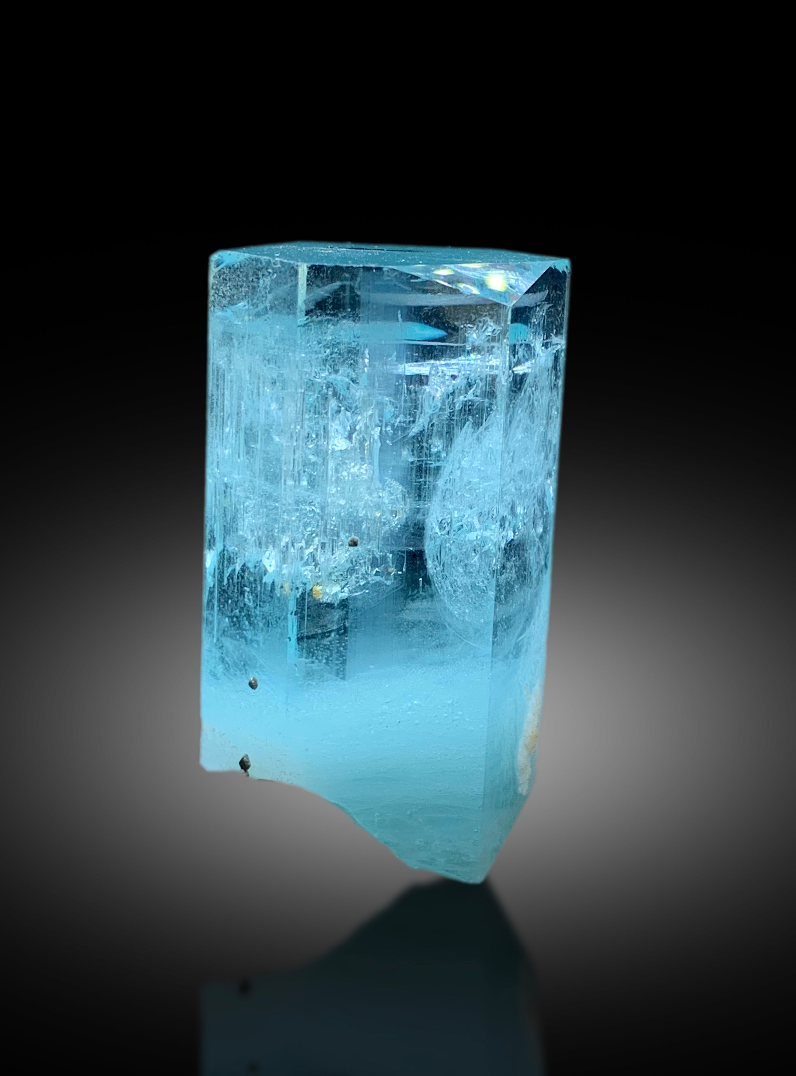 Diamond Cut Terminations Transparent Sky Blue Color Aquamarine Crystal from Shigar valley Skardu Pakistan - 75 gram