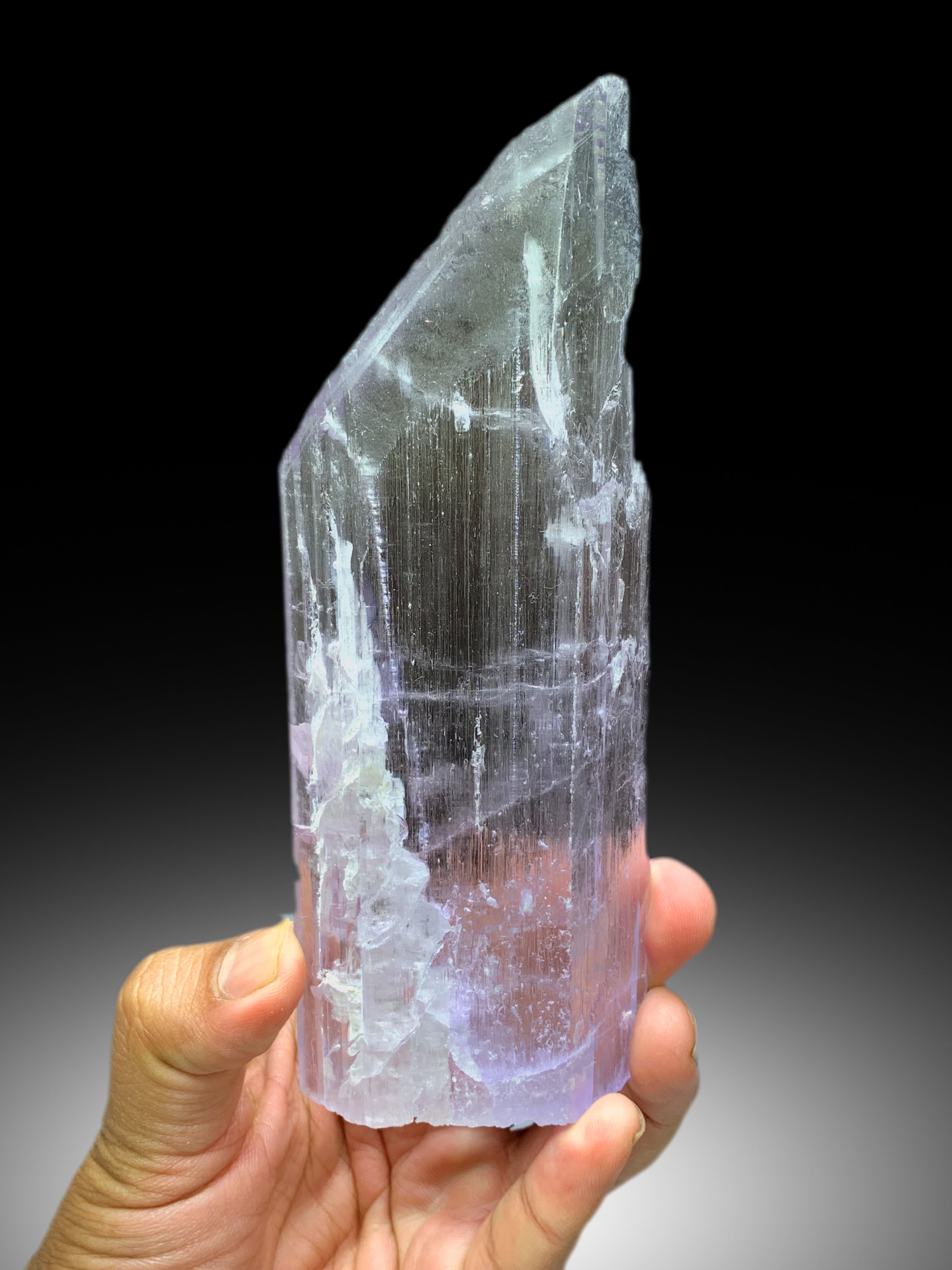 Transparent Pink Color Kunzite Crystal from Nuristan Afghanistan - 428 gram