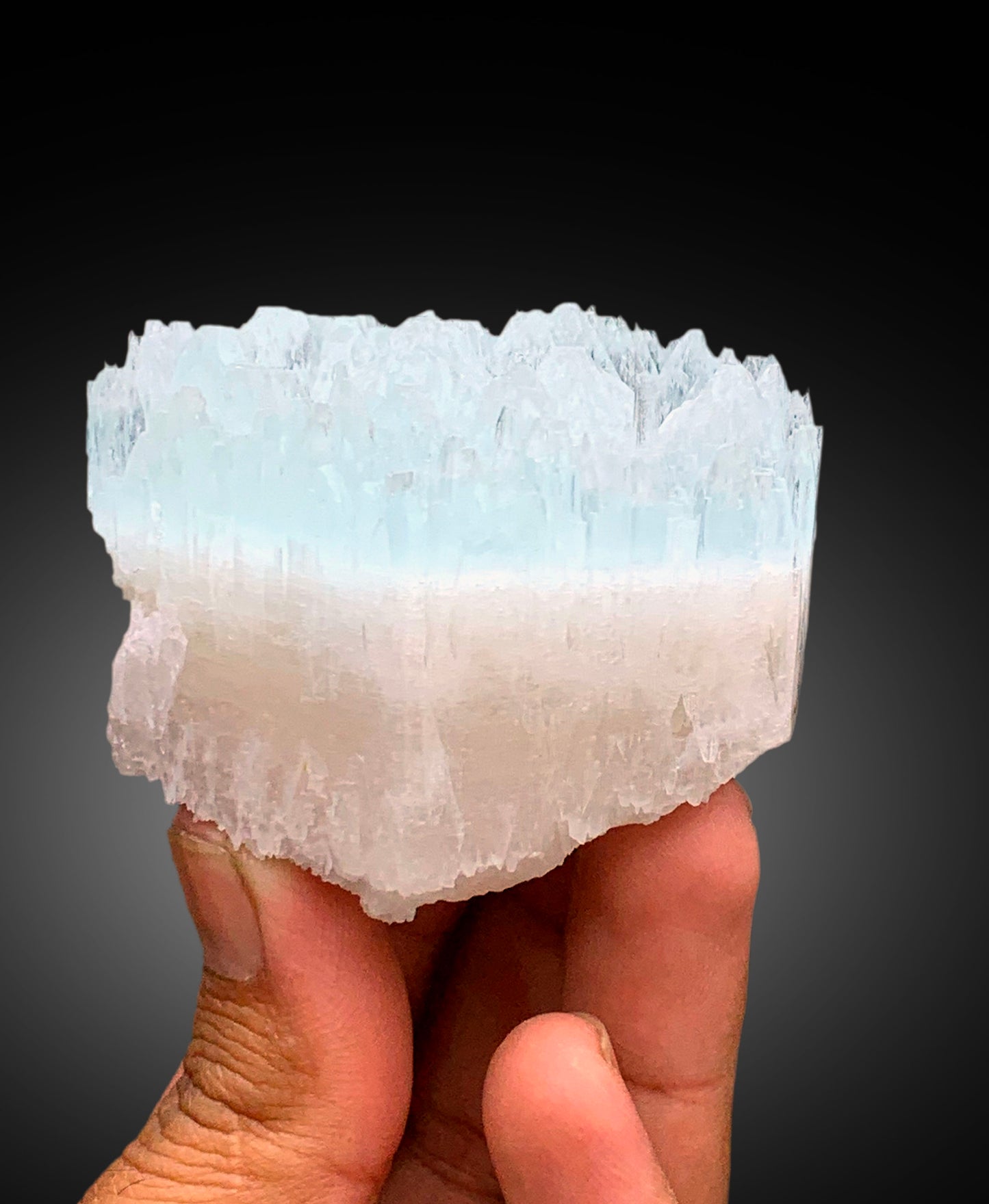 Bicolor Beryl, AquaMorganite with Feldspar, Morganite var Aquamarine with Etched Terminations - 196 gram