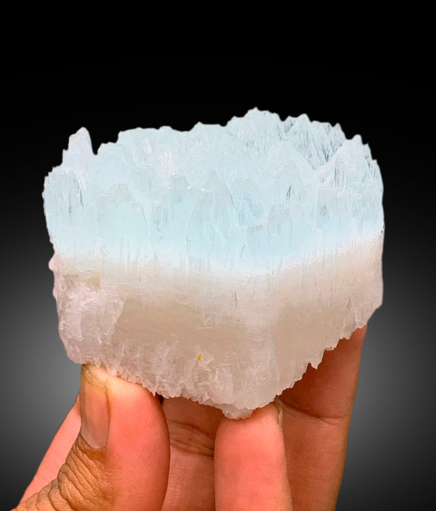Bicolor Beryl, AquaMorganite with Feldspar, Morganite var Aquamarine with Etched Terminations - 196 gram