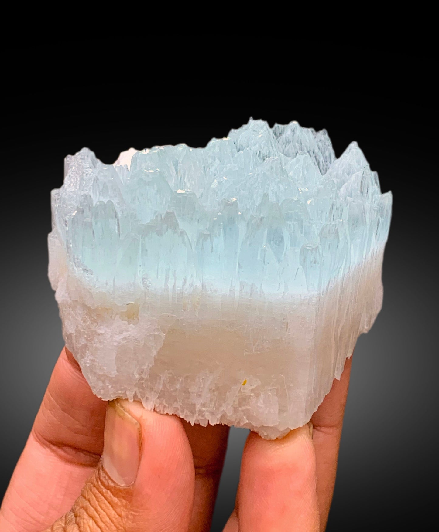 Bicolor Beryl, AquaMorganite with Feldspar, Morganite var Aquamarine with Etched Terminations - 196 gram
