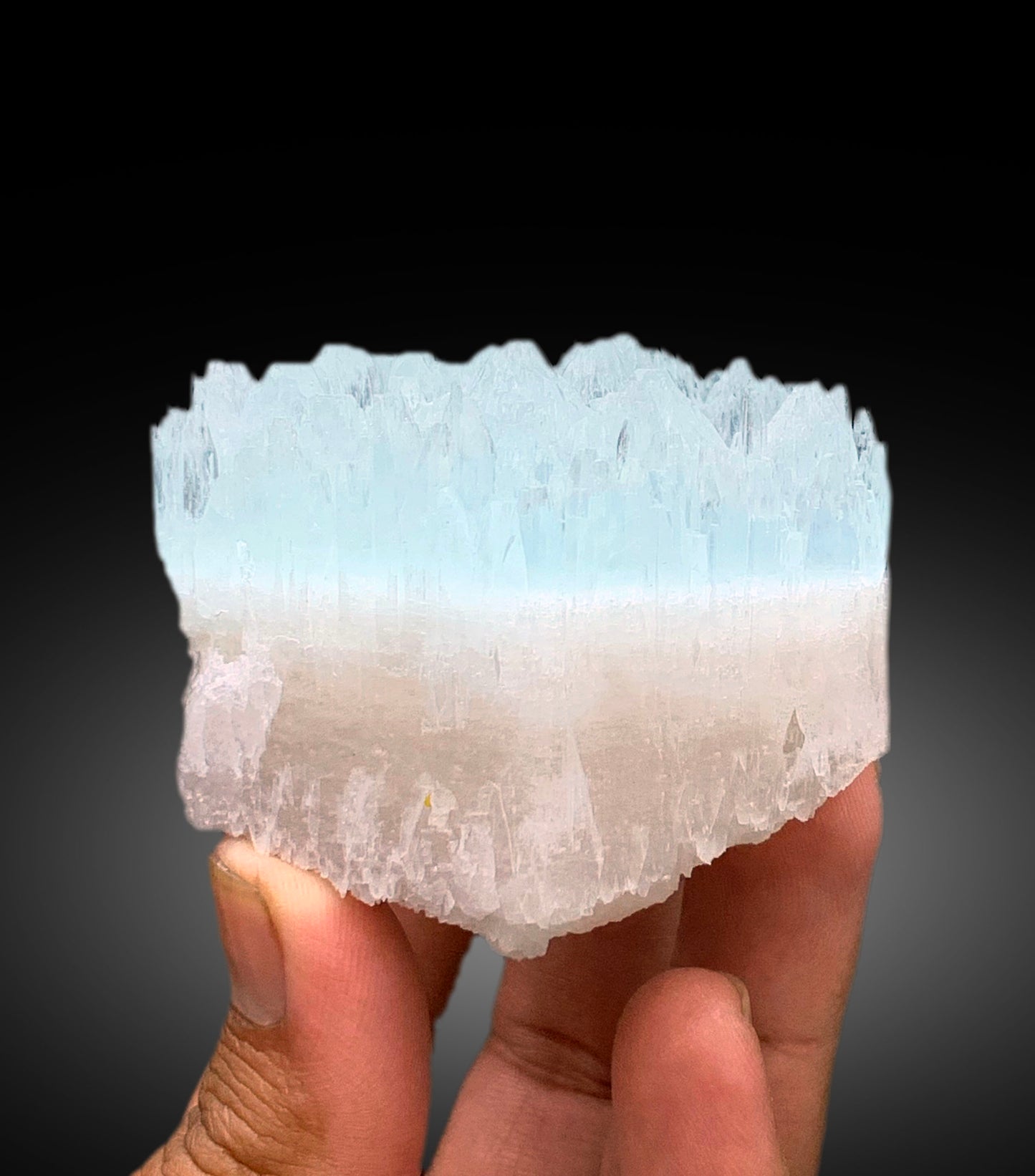 Bicolor Beryl, AquaMorganite with Feldspar, Morganite var Aquamarine with Etched Terminations - 196 gram