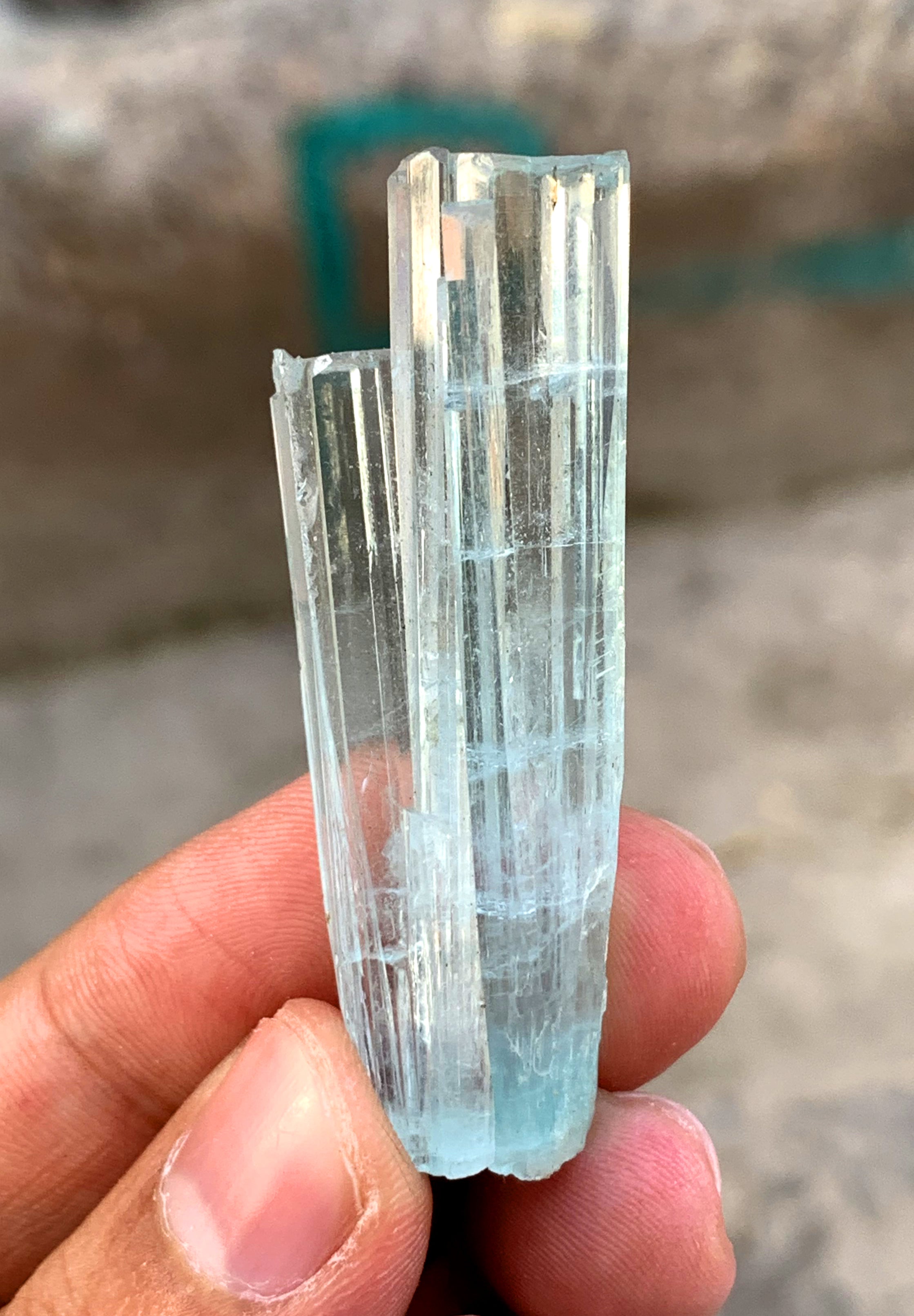 Transparent Blue Aquamarine Cluster from Shigar valley Pakistan - 17 gram