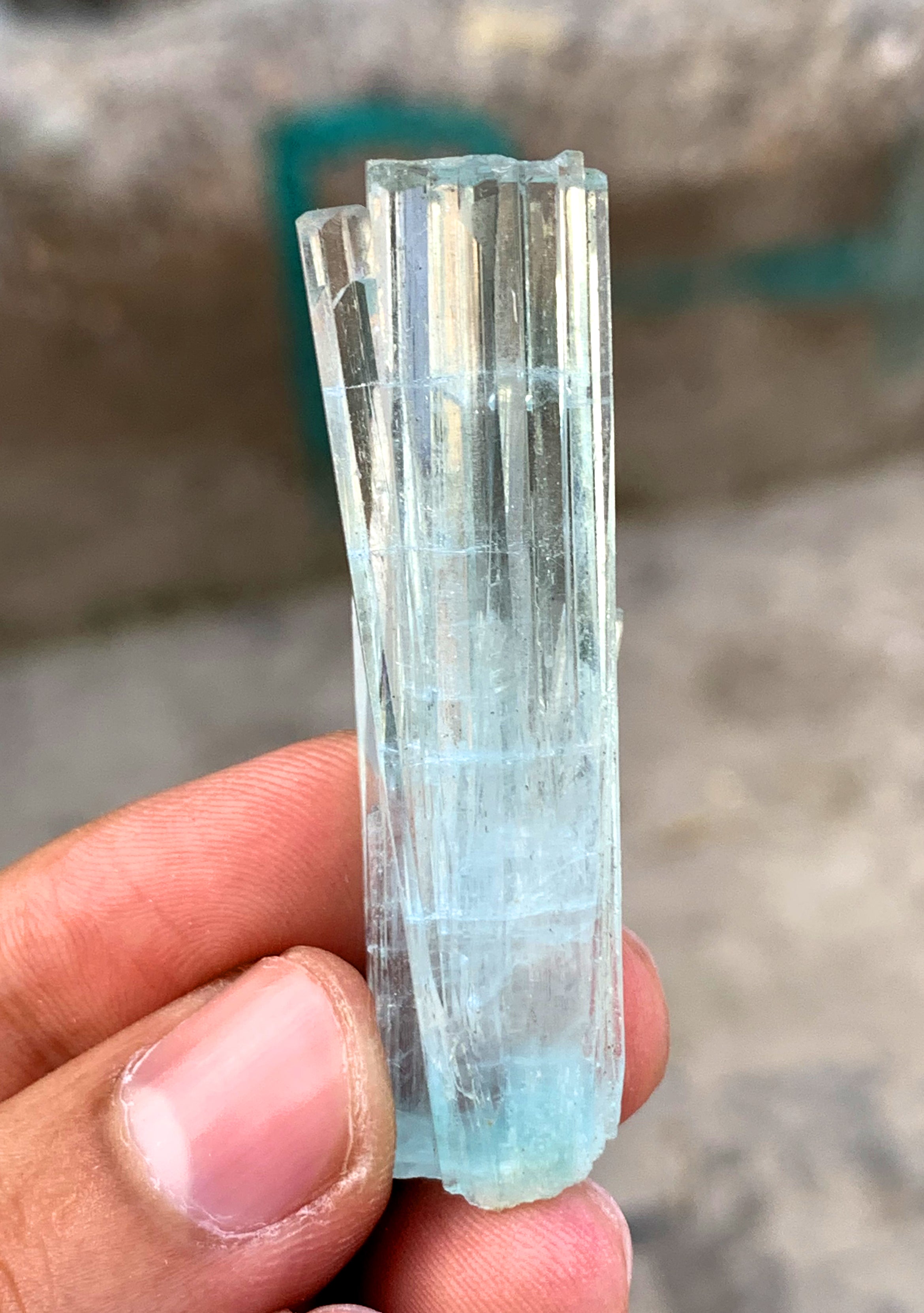 Transparent Blue Aquamarine Cluster from Shigar valley Pakistan - 17 gram
