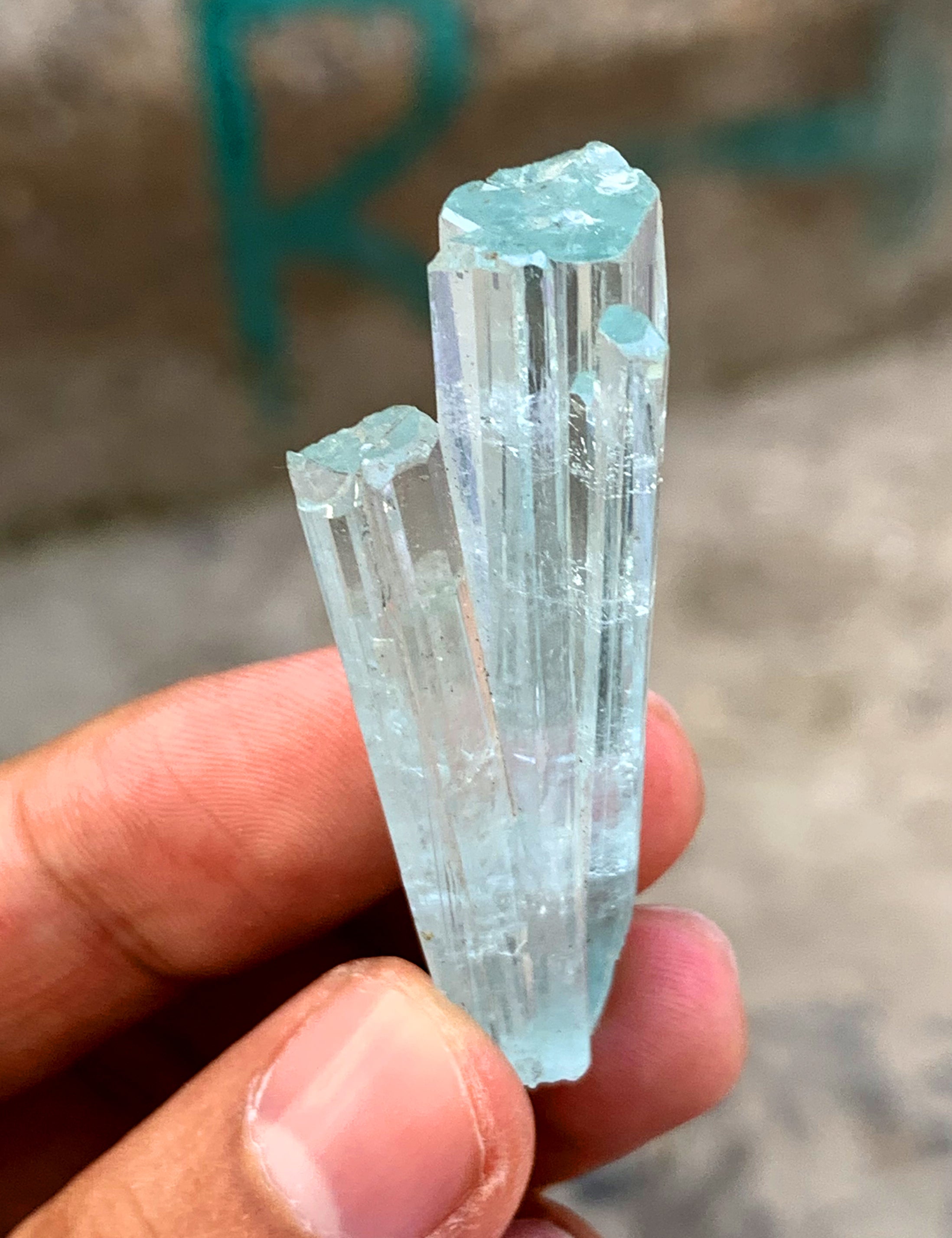 Transparent Blue Aquamarine Cluster from Shigar valley Pakistan - 17 gram