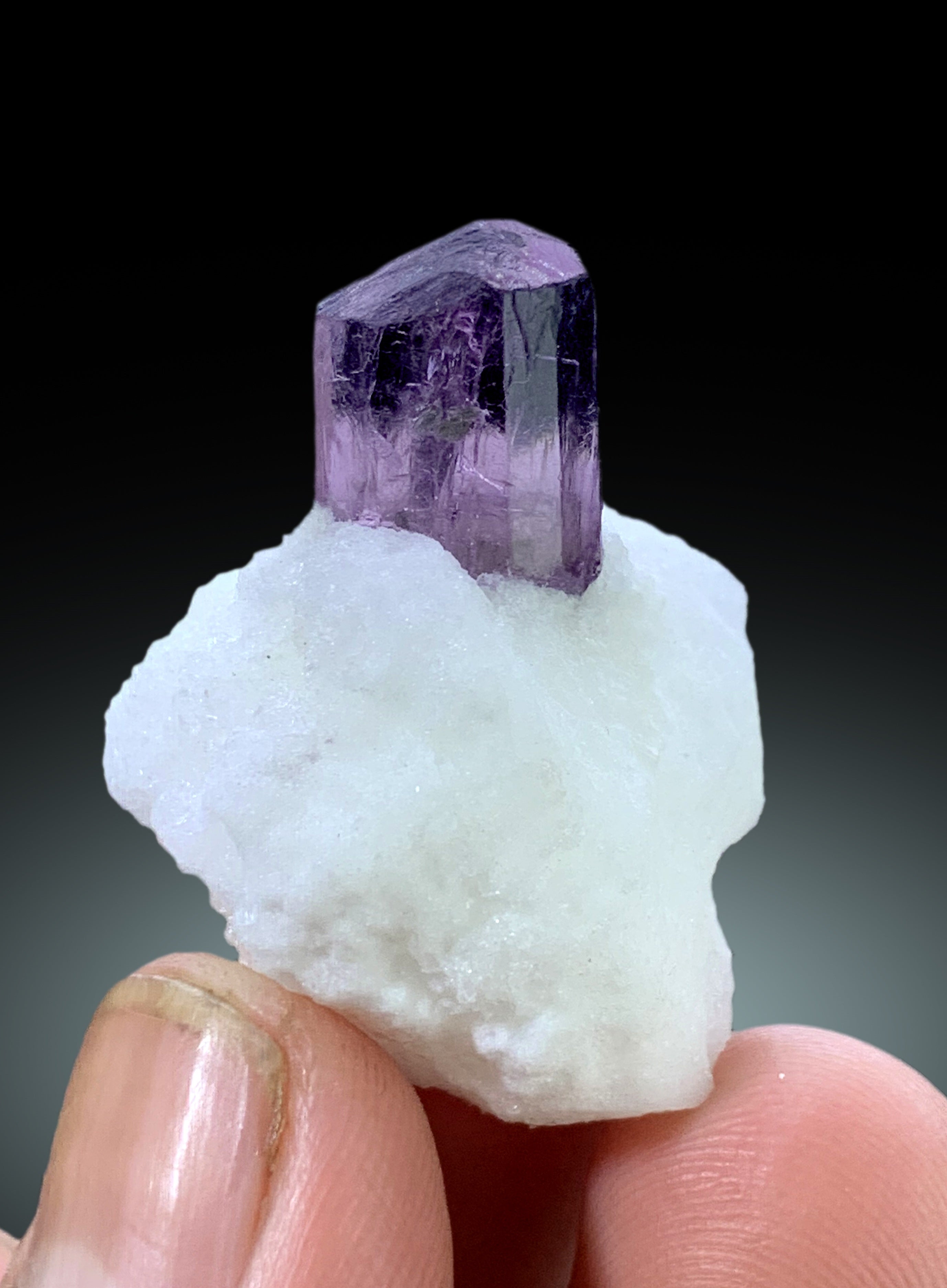 Purple Color Scapolite Crystal on Marble from Afghanistan - 16 gram