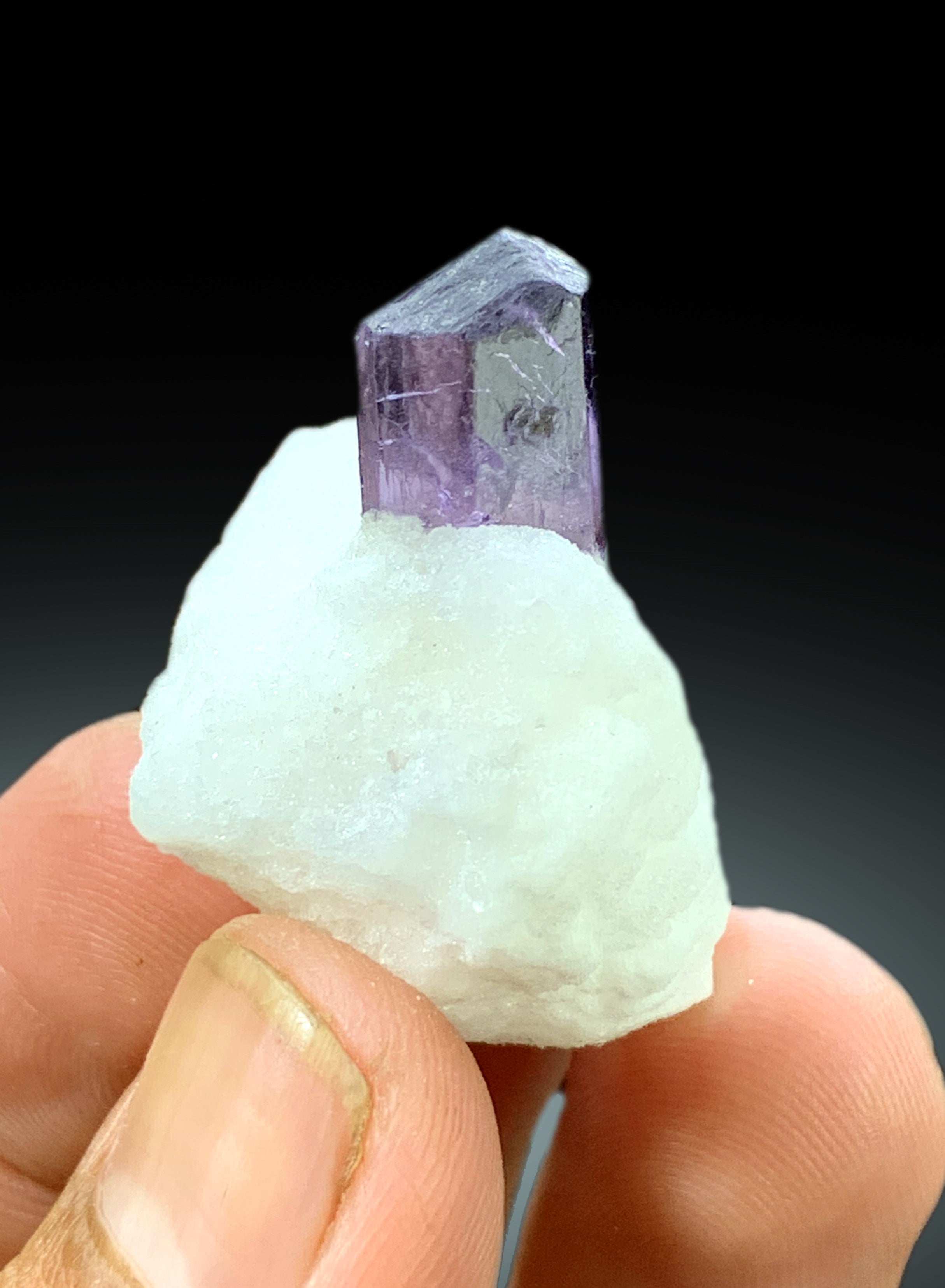 Purple Color Scapolite Crystal on Marble from Afghanistan - 16 gram