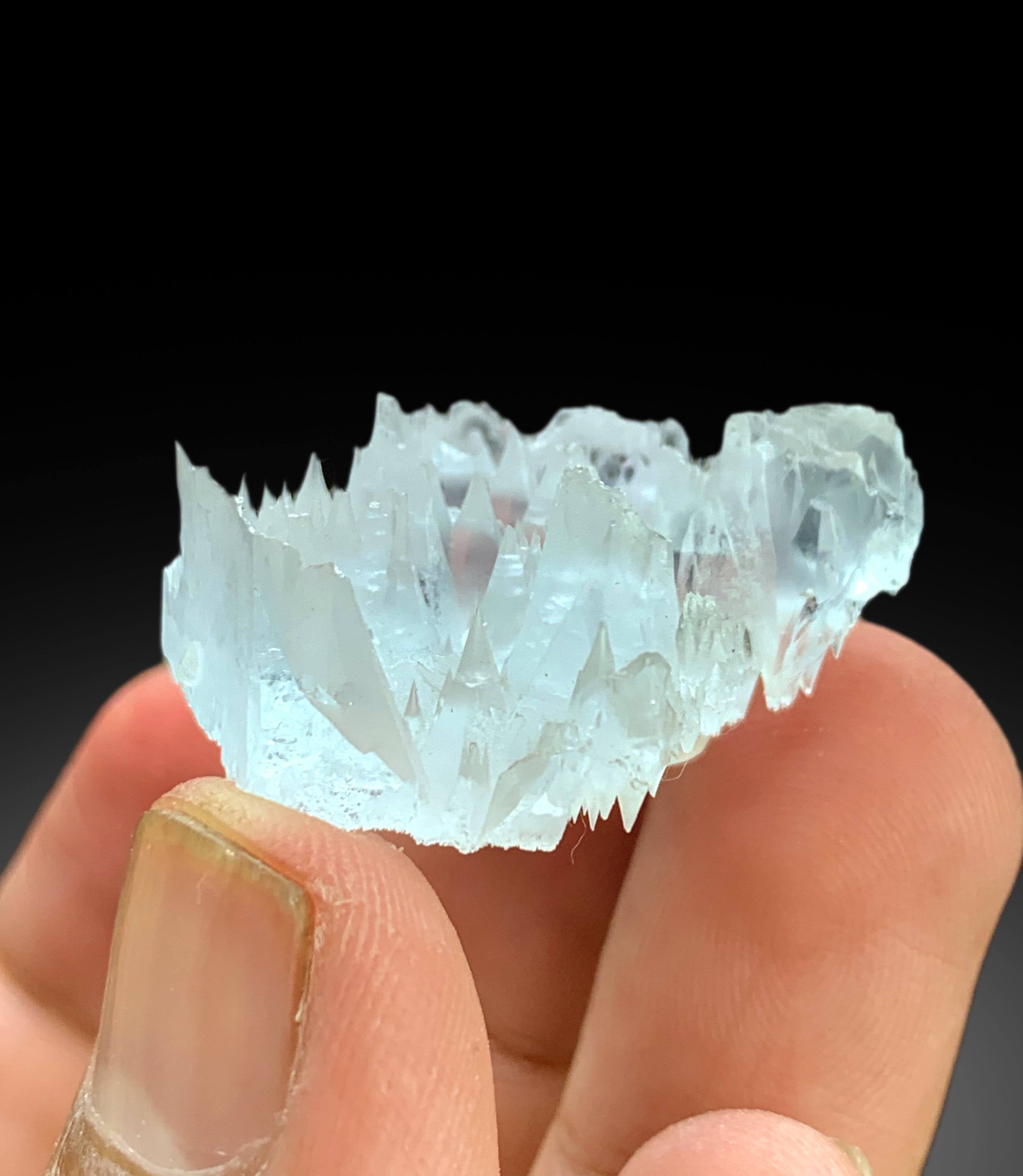 Etched Sky Blue Aquamarine with Herderite from Pakistan - 72.55 carats