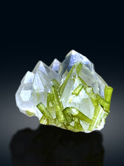 Lush Green Tourmaline Crystals on Quartz from Chapu Mine Skardu Pakistan - 163 gram