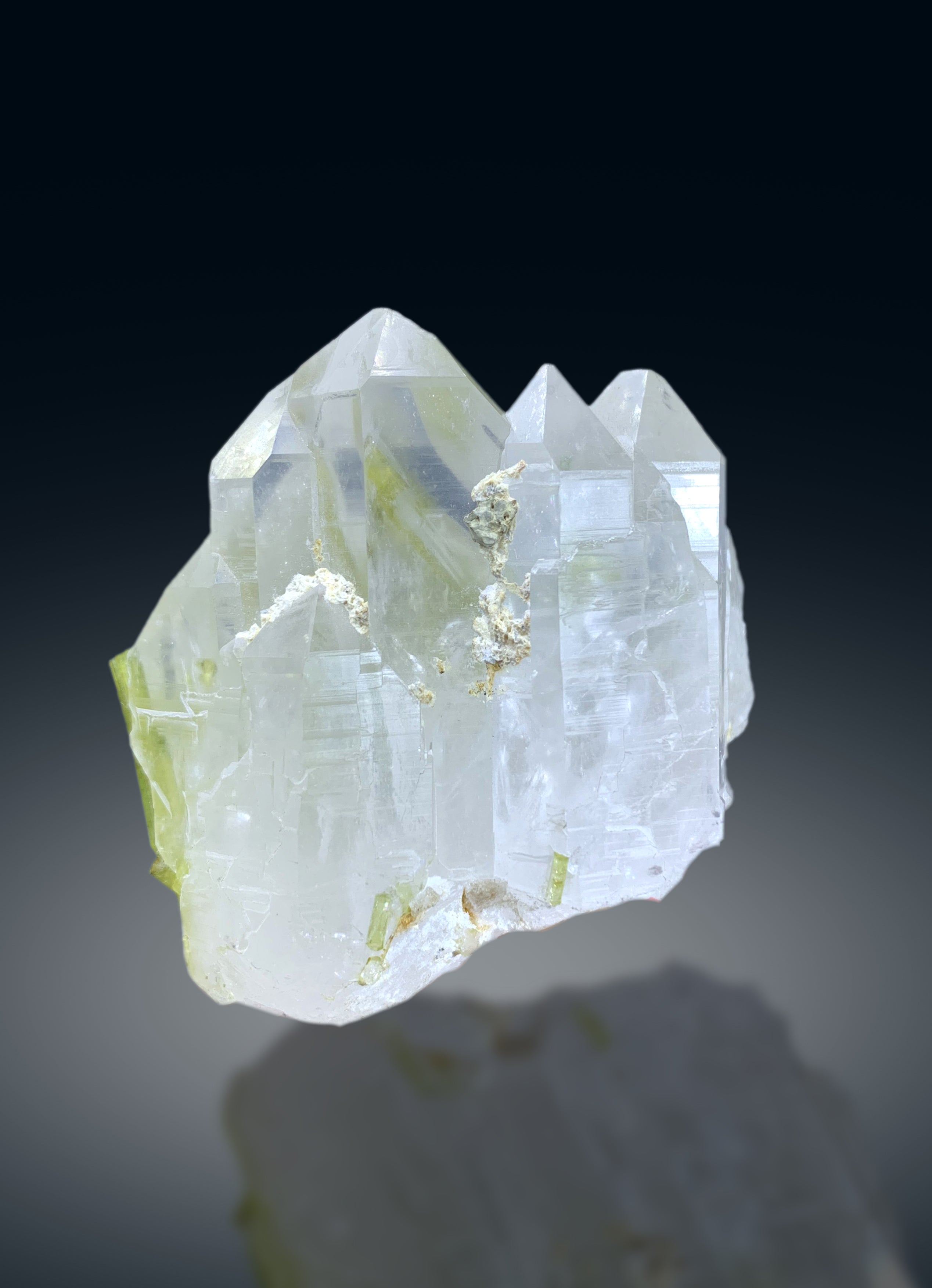 Lush Green Tourmaline Crystals on Quartz from Chapu Mine Skardu Pakistan - 163 gram