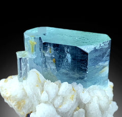 Transparent Blue Aquamarine with Albite, Aquamarine Crystals, Shigar Aquamarine, Raw Mineral, Aquamarine Specimen - 43 gram