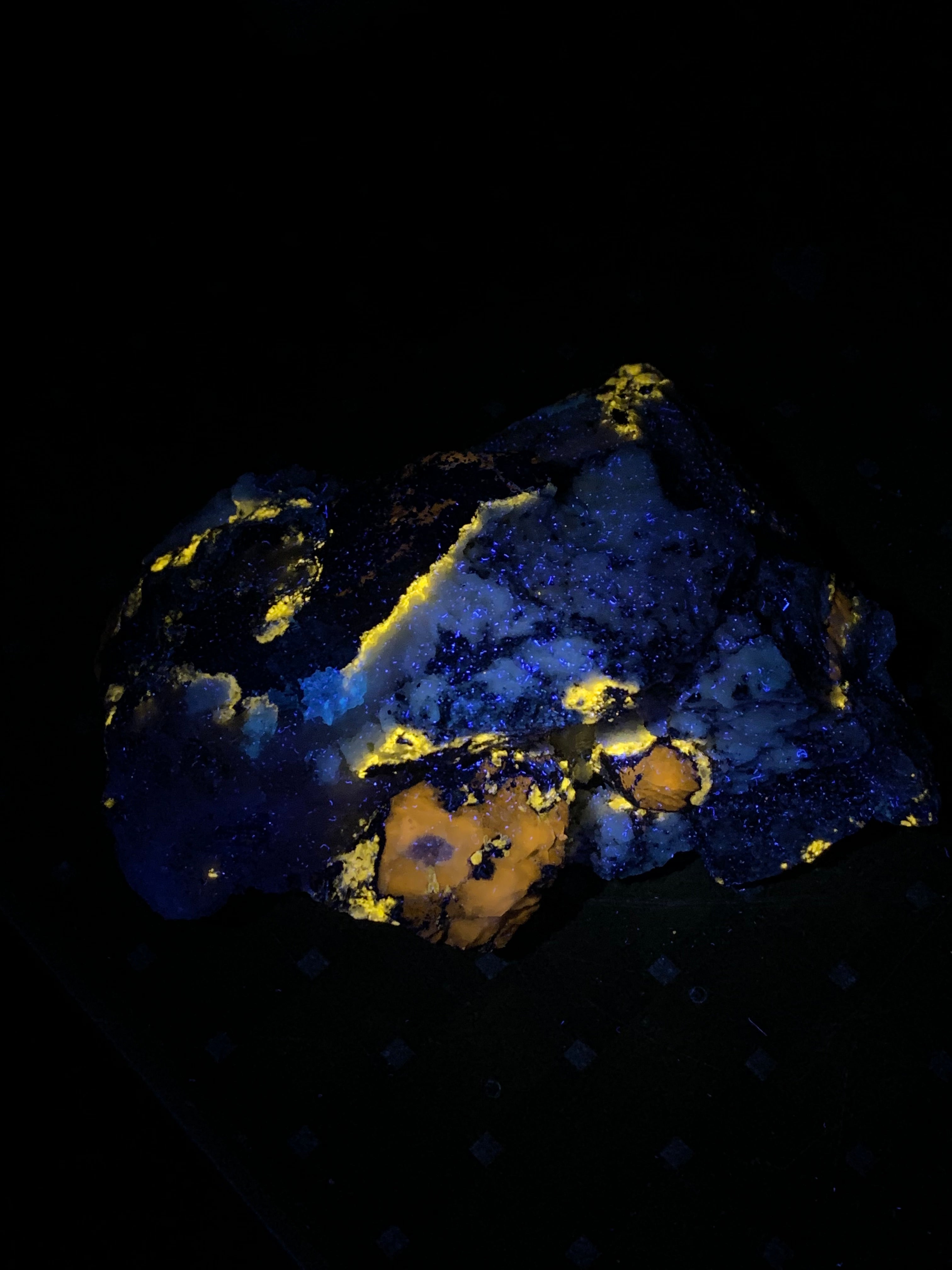 Fluorescent Afghanite with Pyrite on Matrix  from Badakhshan Afghanistan - 1117 gram