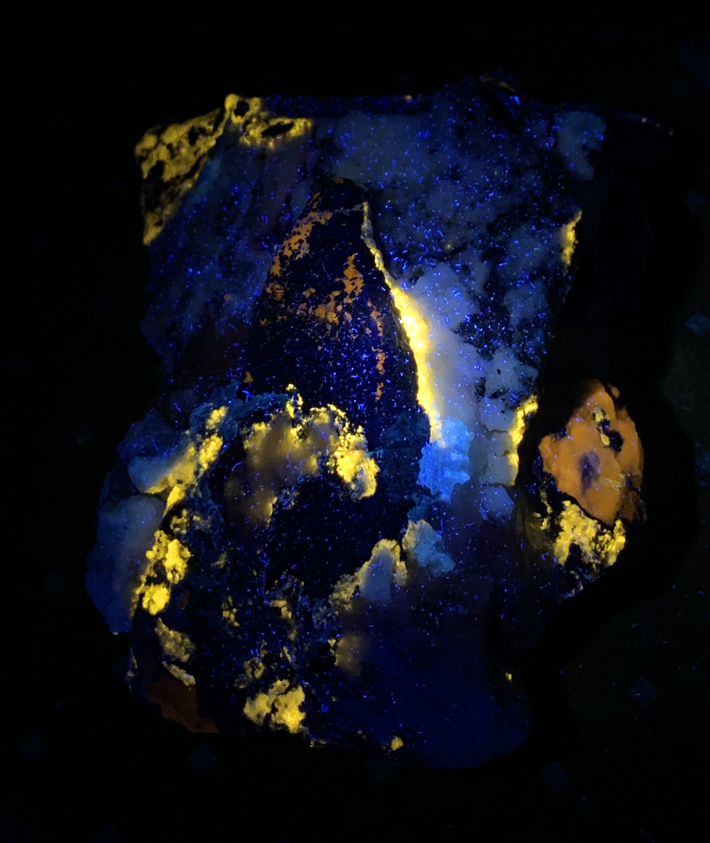 Fluorescent Afghanite with Pyrite on Matrix  from Badakhshan Afghanistan - 1117 gram