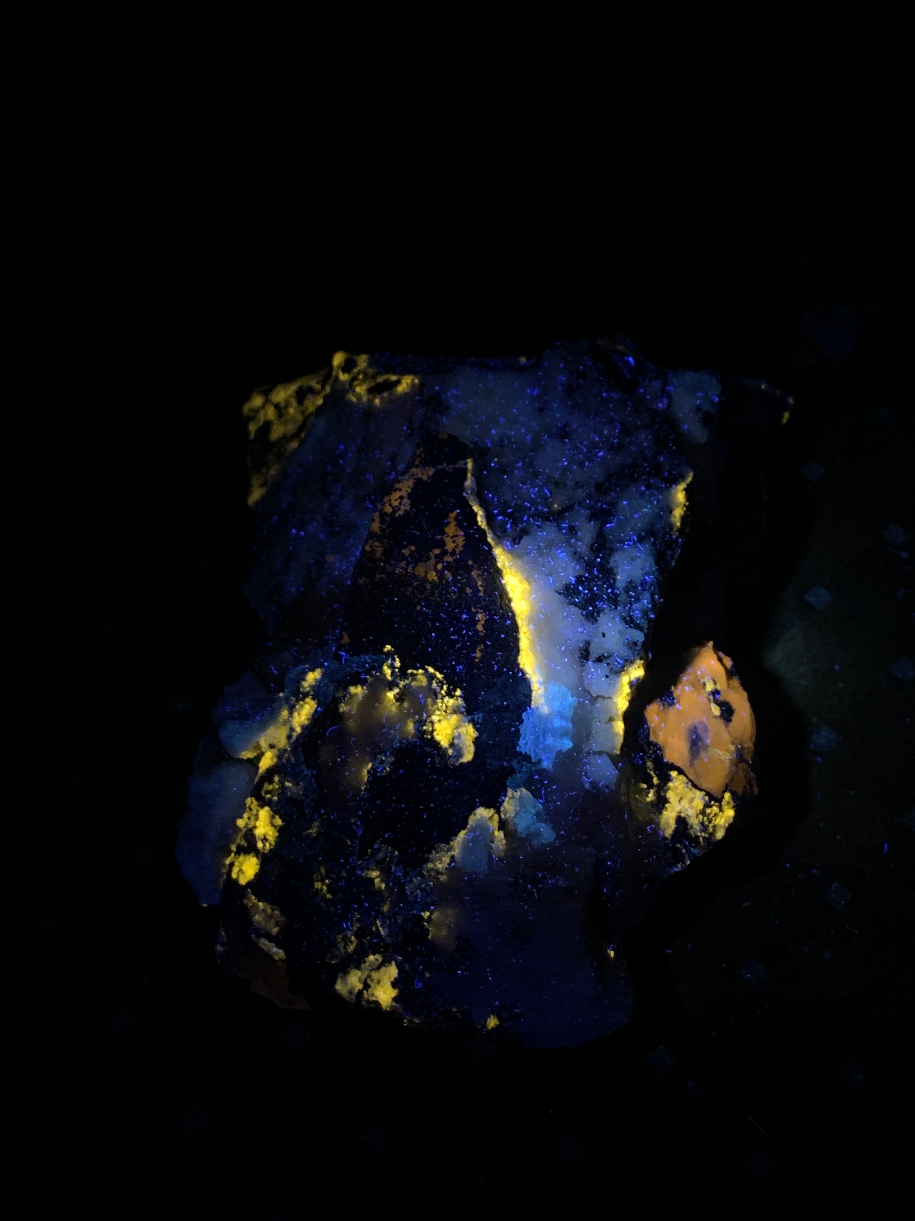 Fluorescent Afghanite with Pyrite on Matrix  from Badakhshan Afghanistan - 1117 gram