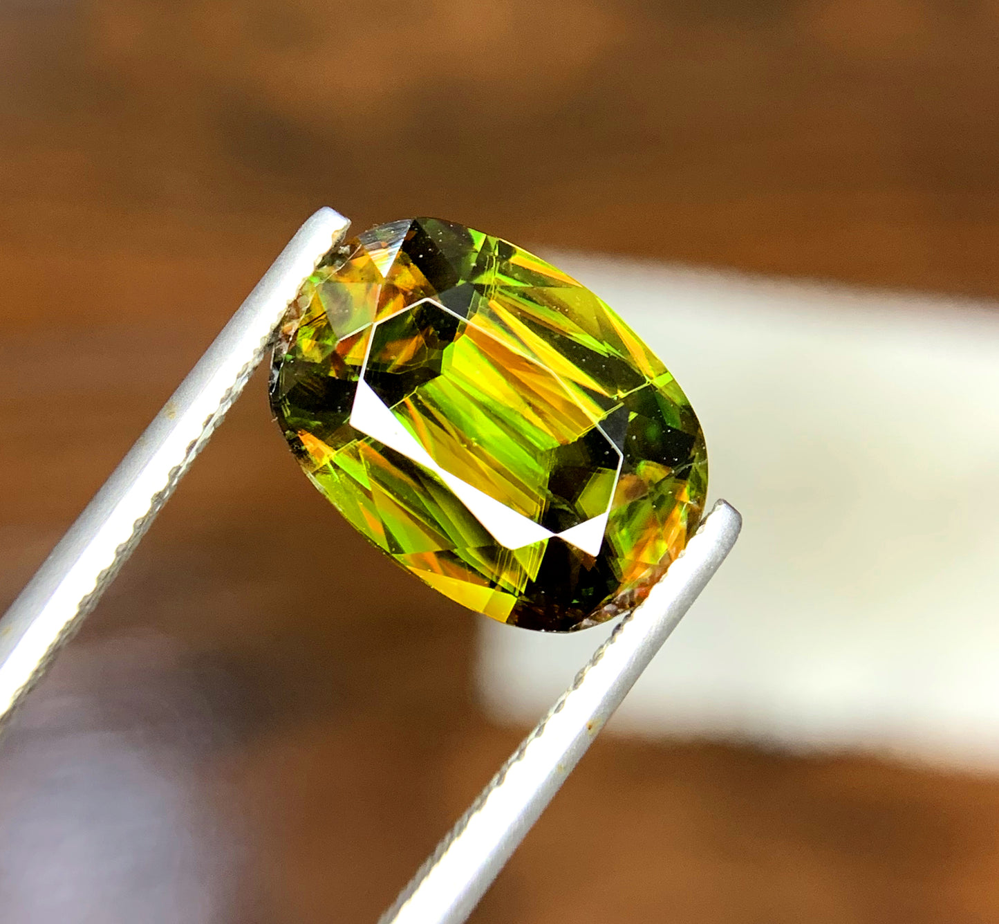 Top Quality Oval Cut Titanite Sphene Gemstone, Sphene Faceted Cut Stone, Loose Gemstone, Jewelry Making - 6.30 CT