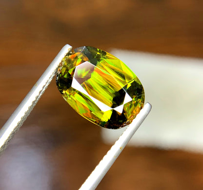 Top Quality Oval Cut Titanite Sphene Gemstone, Sphene Faceted Cut Stone, Loose Gemstone, Jewelry Making - 6.30 CT