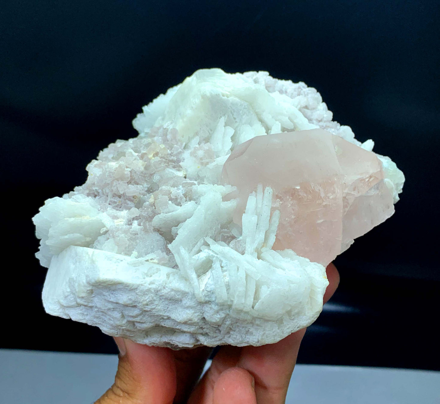 Pink Morganite on Albite Lepidolite and Feldspar from Afghanistan - 674 gram
