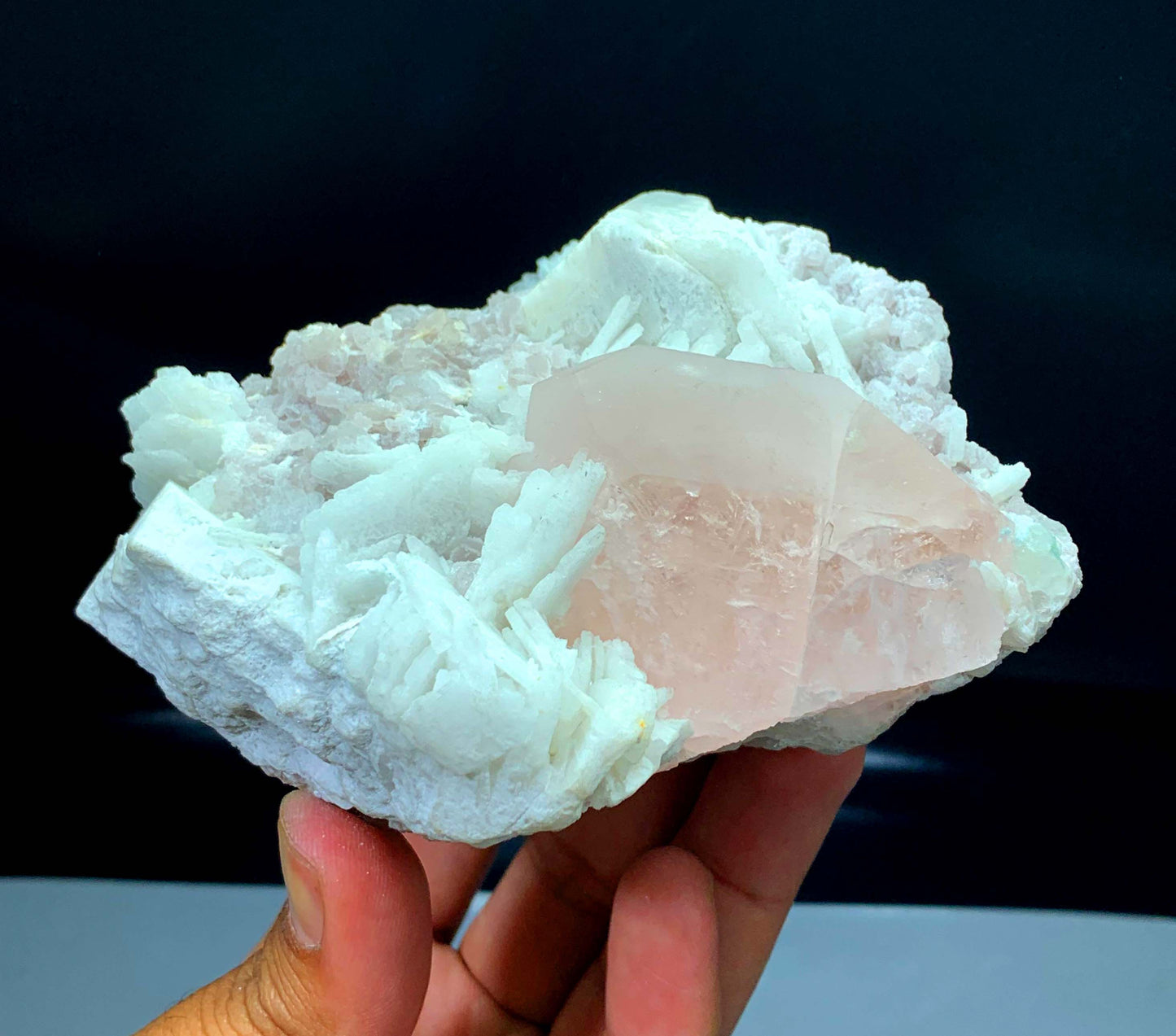 Pink Morganite on Albite Lepidolite and Feldspar from Afghanistan - 674 gram
